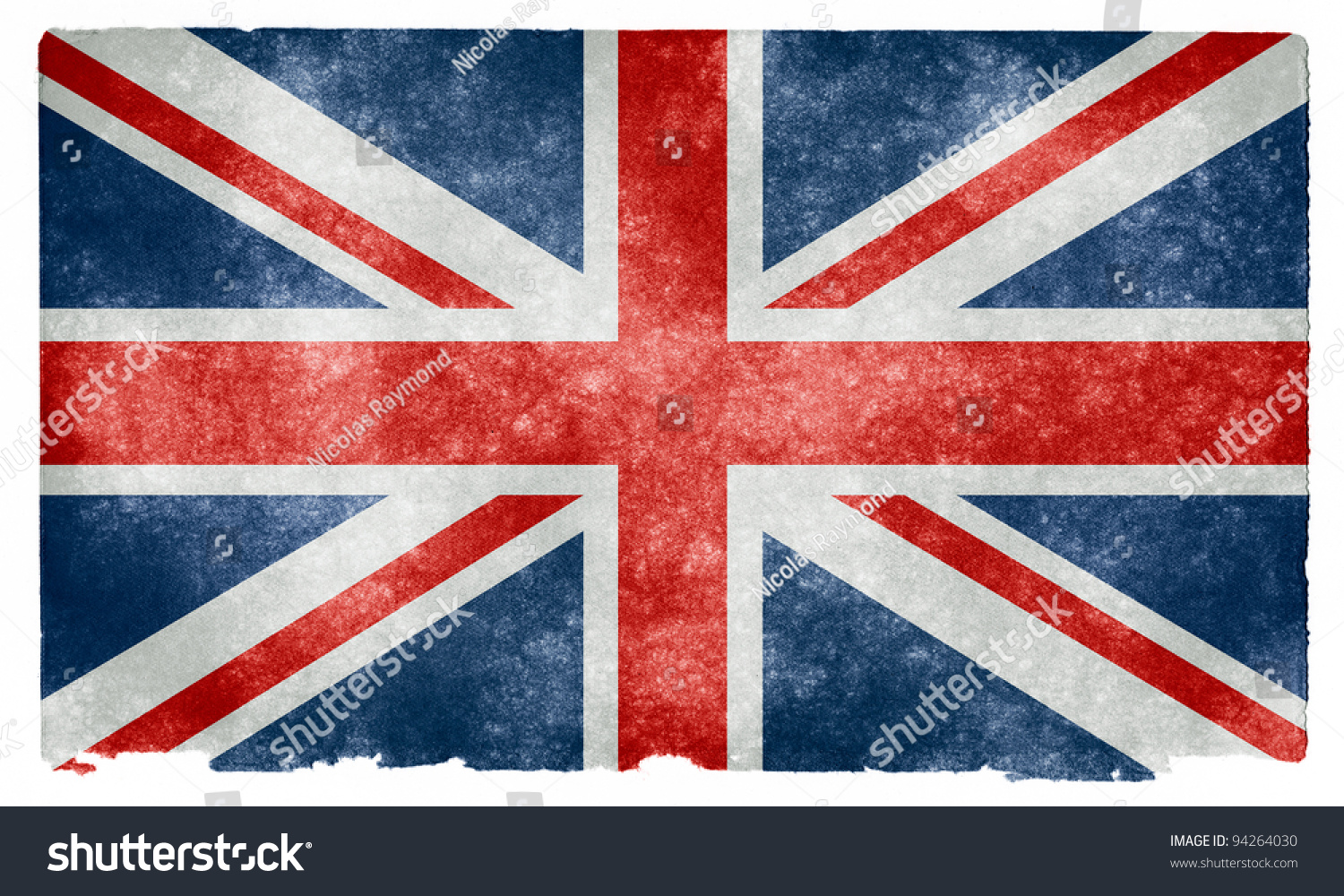 Grungy UK Flag on Vintage Paper #94264030