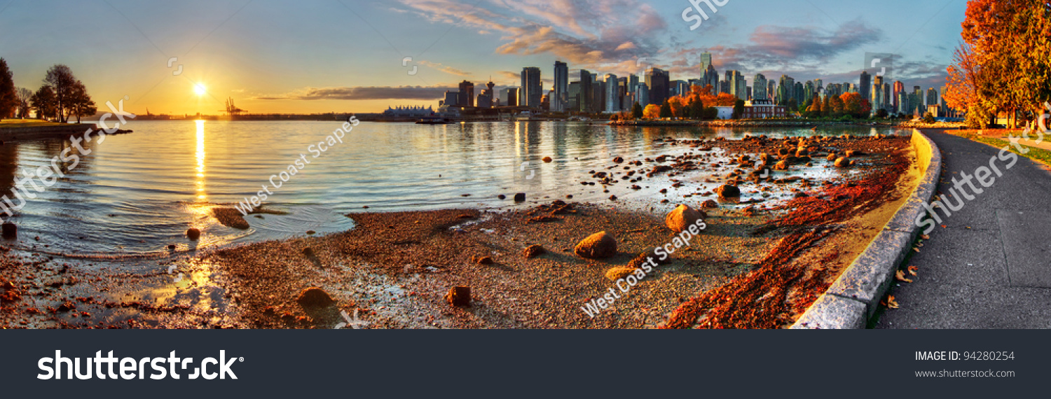 Vancouver downtime sunrise panorama #94280254