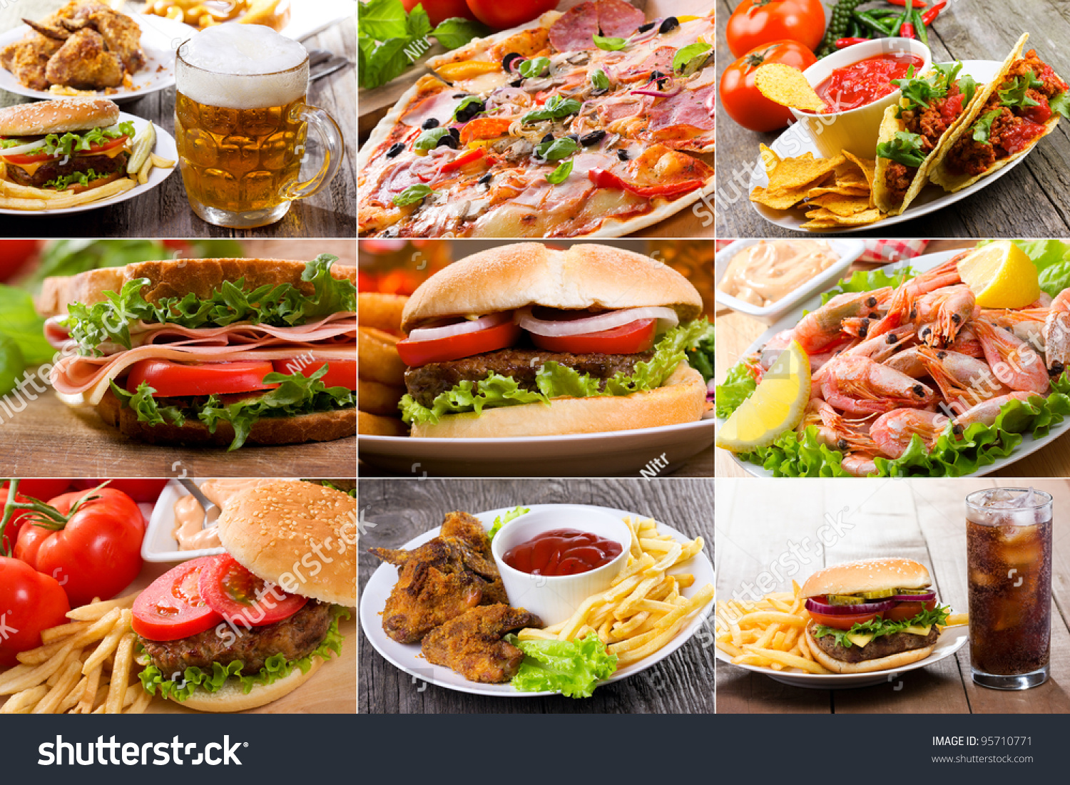collage of fast food products #95710771