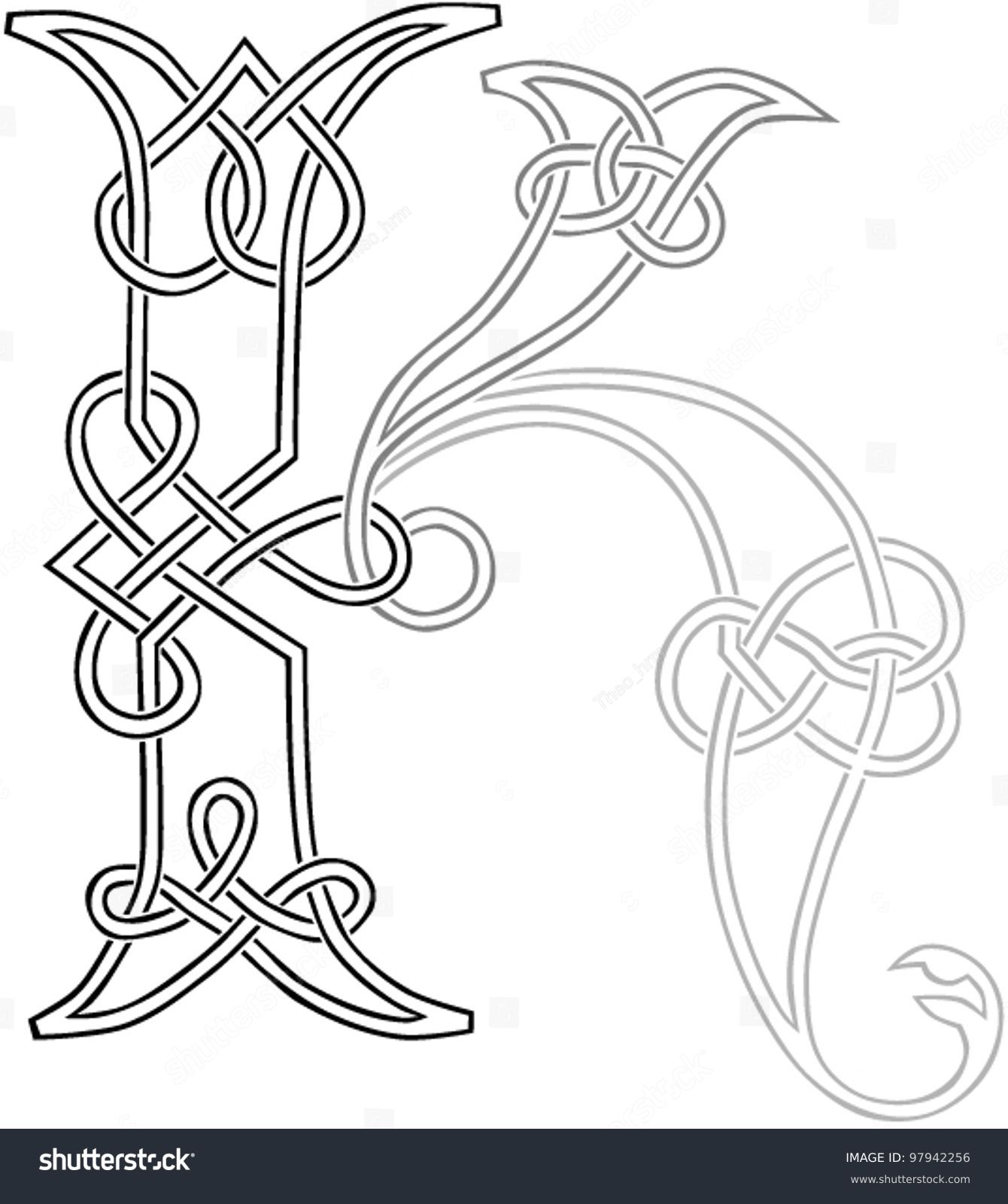 A Celtic Knot-work Capital Letter K Stylized - Royalty Free Stock ...