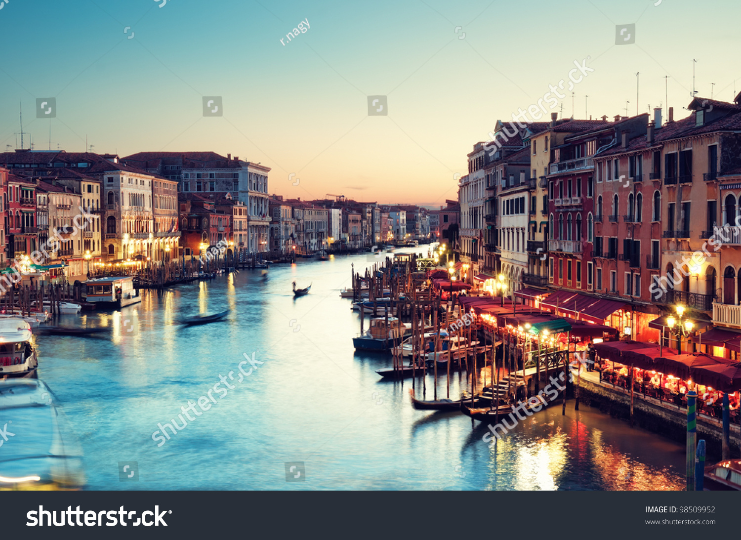 Grand Canal after sunset, Venice - Italy #98509952
