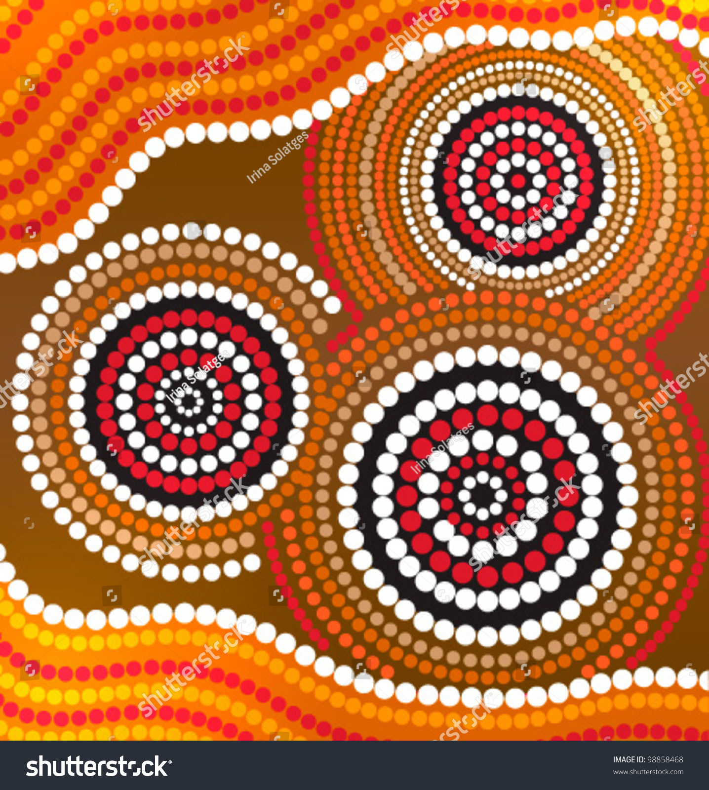 Sun and Moon Aboriginal dot art - Jonathan Rudman - Digital Art, Astronomy  & Space, Sun - ArtPal