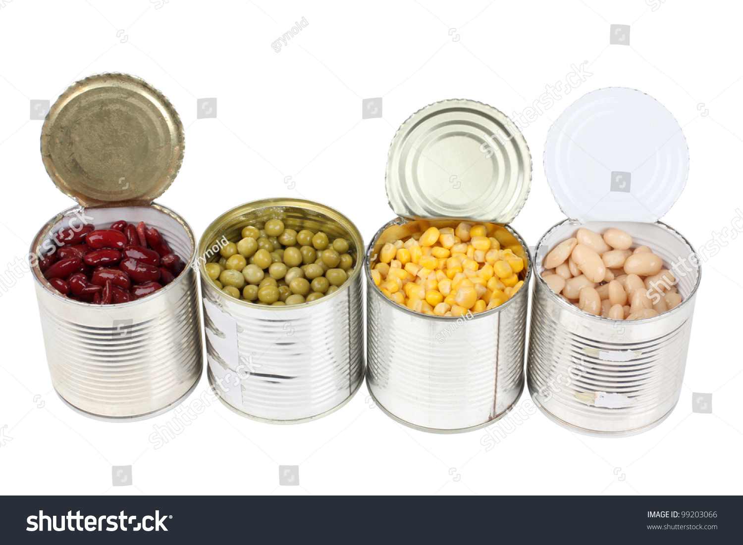 Color photo of a grain in metal tin #99203066