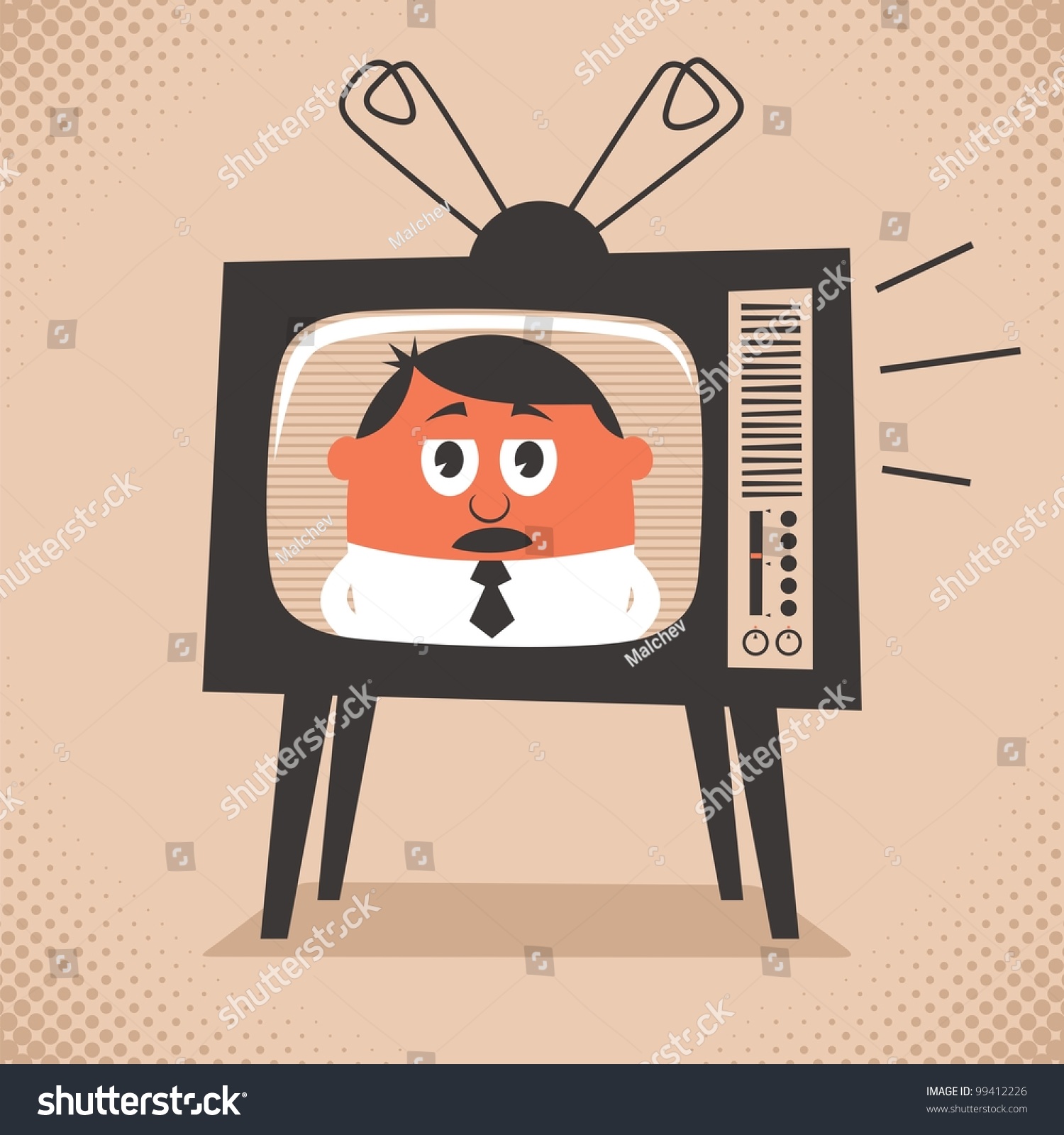 TV News Cartoon Illustration Of Retro Television Set Broadcasting The No Transparency And TV News Cartoon Illustration Of Retro Television Set Broadcasting The No Transparency And