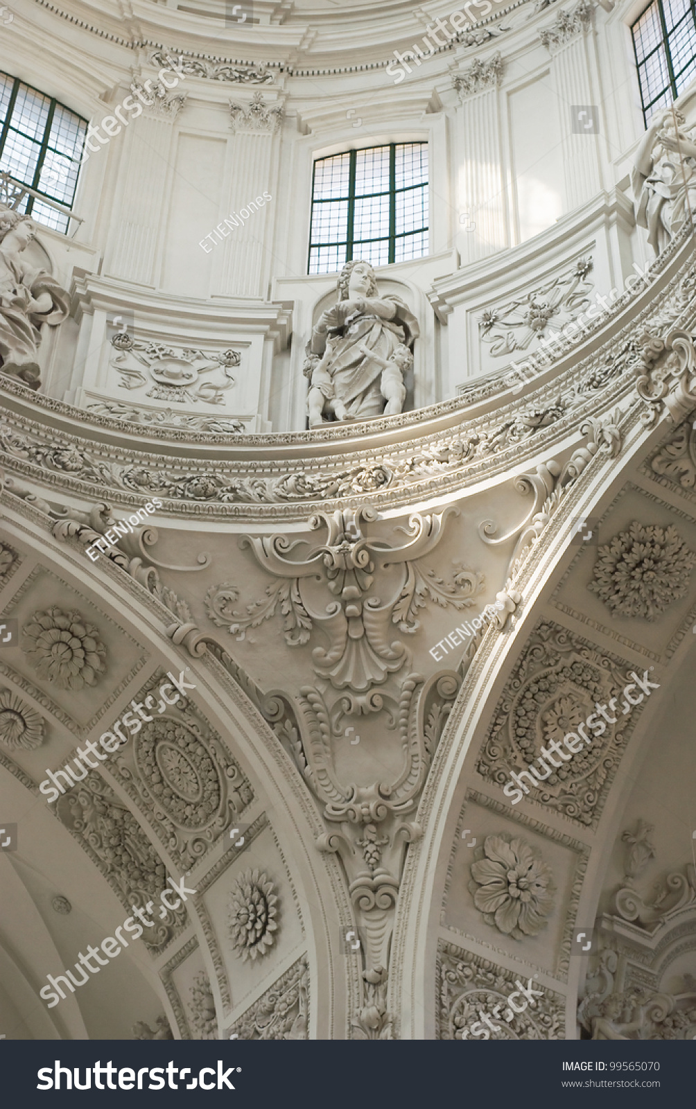Interior View of Stucco Decoration in High Baroque Style #99565070