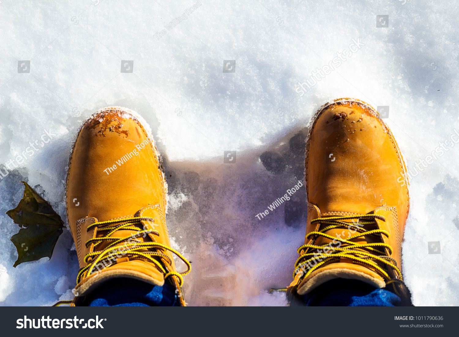 Timberland boots in the snow #1011790636
