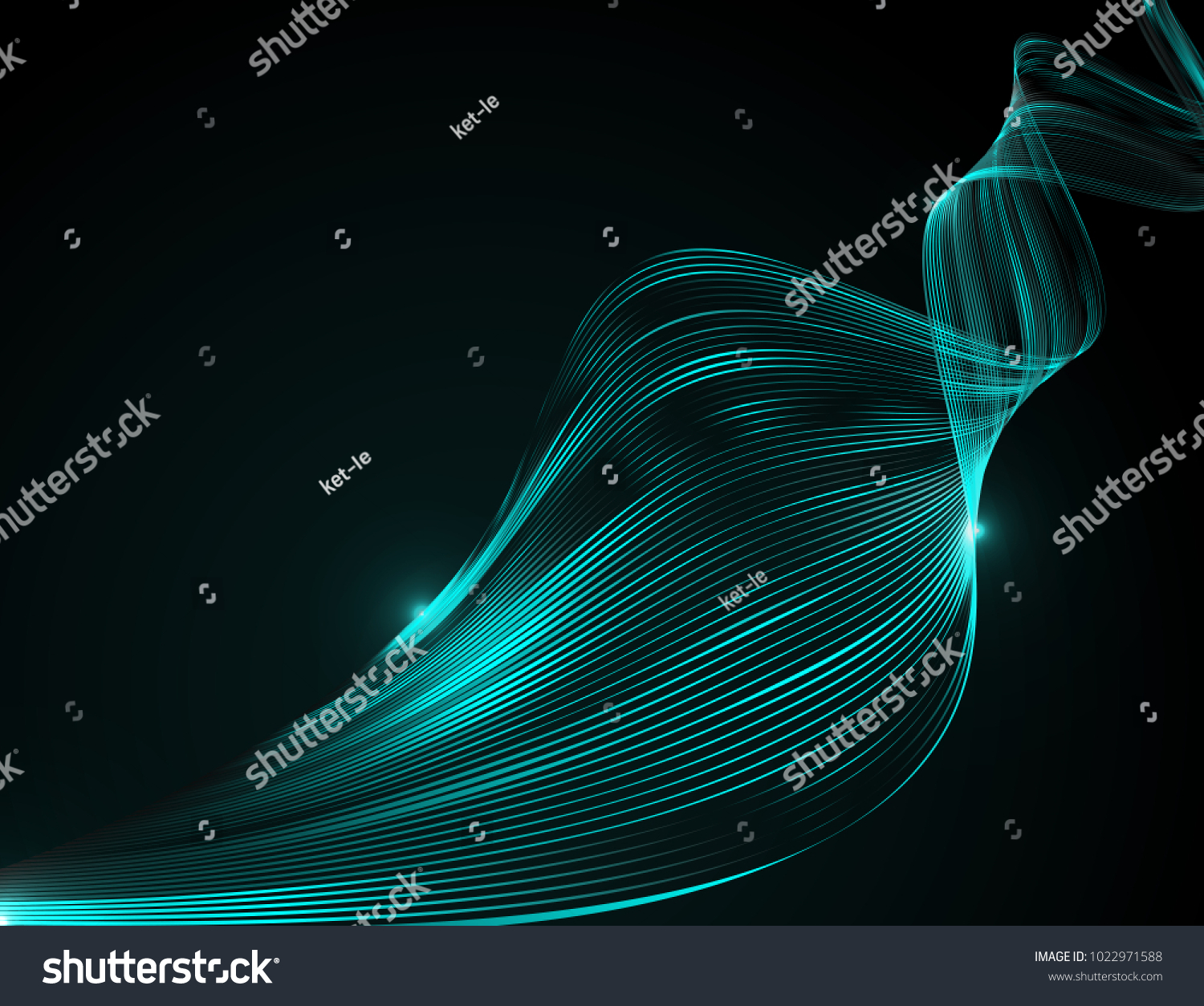 Abstract bright wavy lines on a dark blue background Futuristic technology illustration design The pattern of the wave line Abstract modern background for web site business Graphics Raster image #1022971588