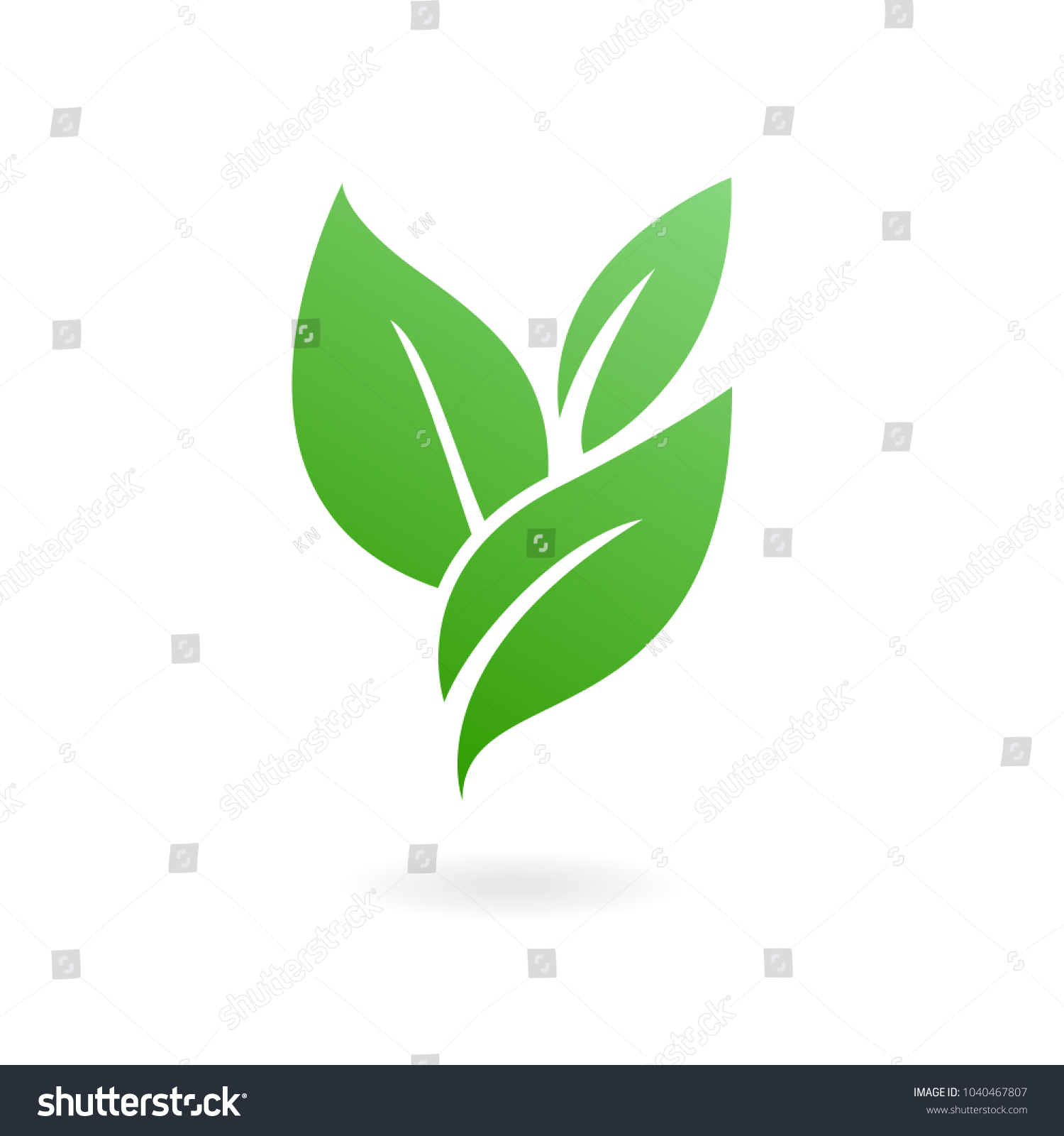 Flat leaves icons. Vector illustration. Abstract Leaf Logo design vector template. #1040467807