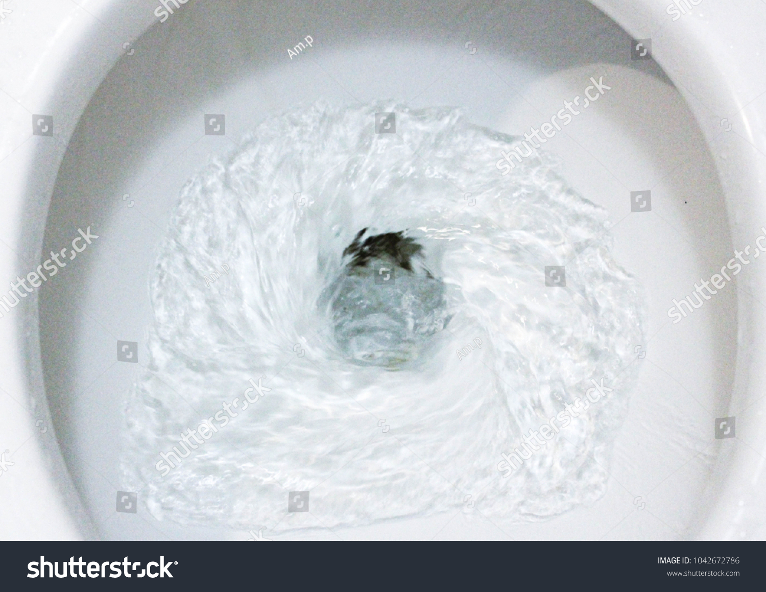 Toilet, Flushing Water, close up #1042672786