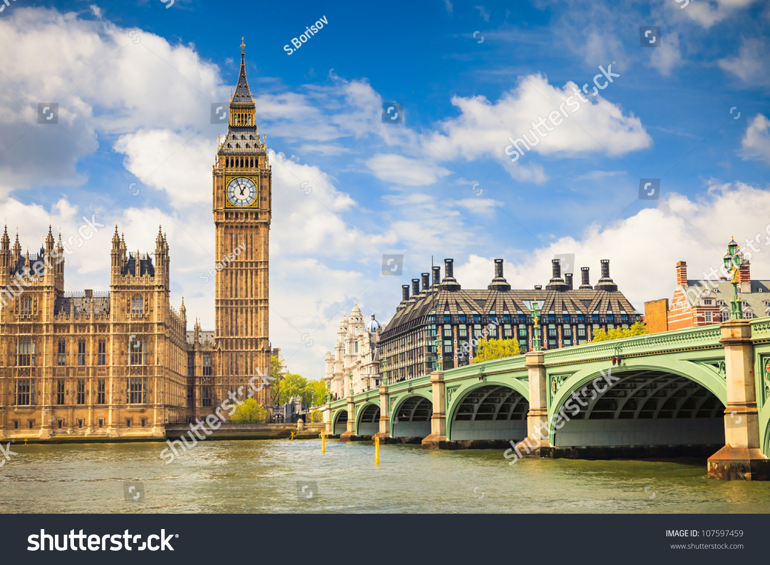 Big Ben and Houses of Parliament, London, UK #107597459