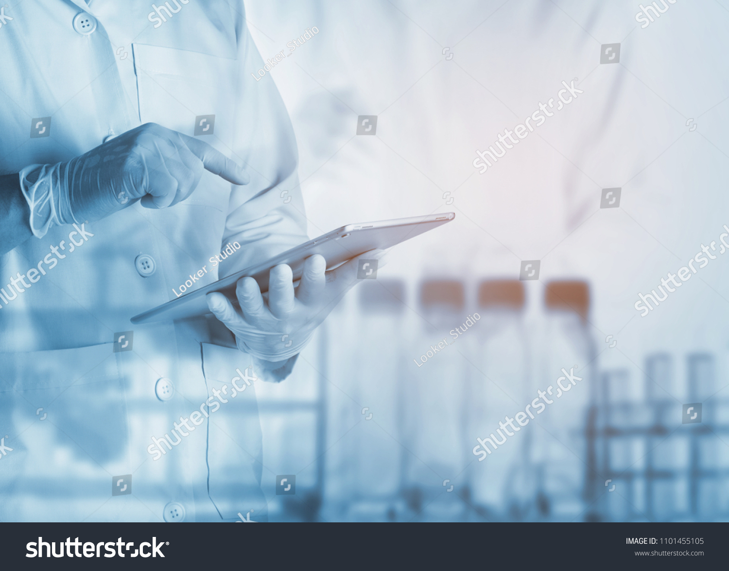 scientist using tablet in the laboratory,Laboratory research concept,science background #1101455105