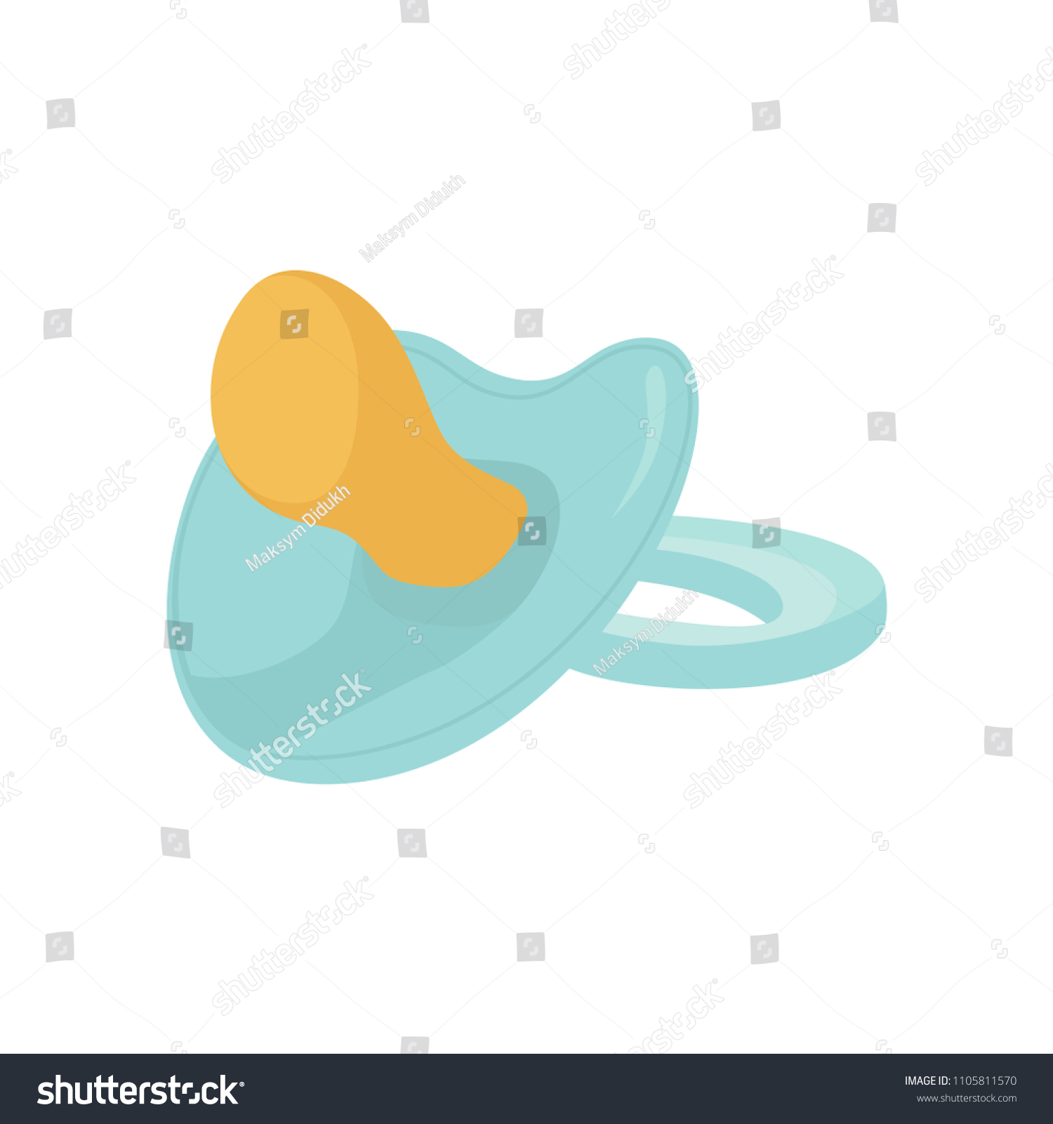 Baby pacifier blue. Vector illustration. EPS 10. #1105811570