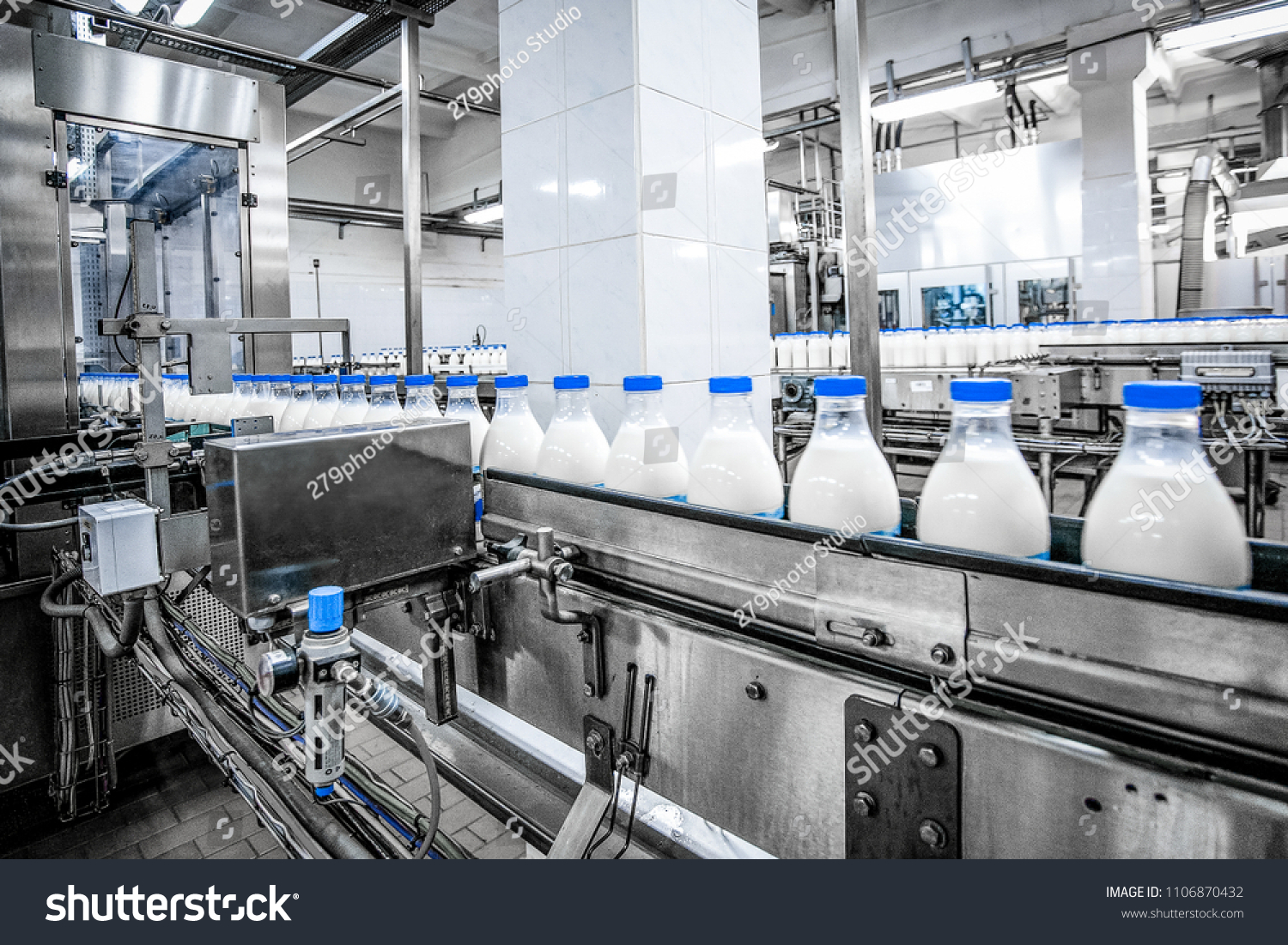 Milk production at factory #1106870432