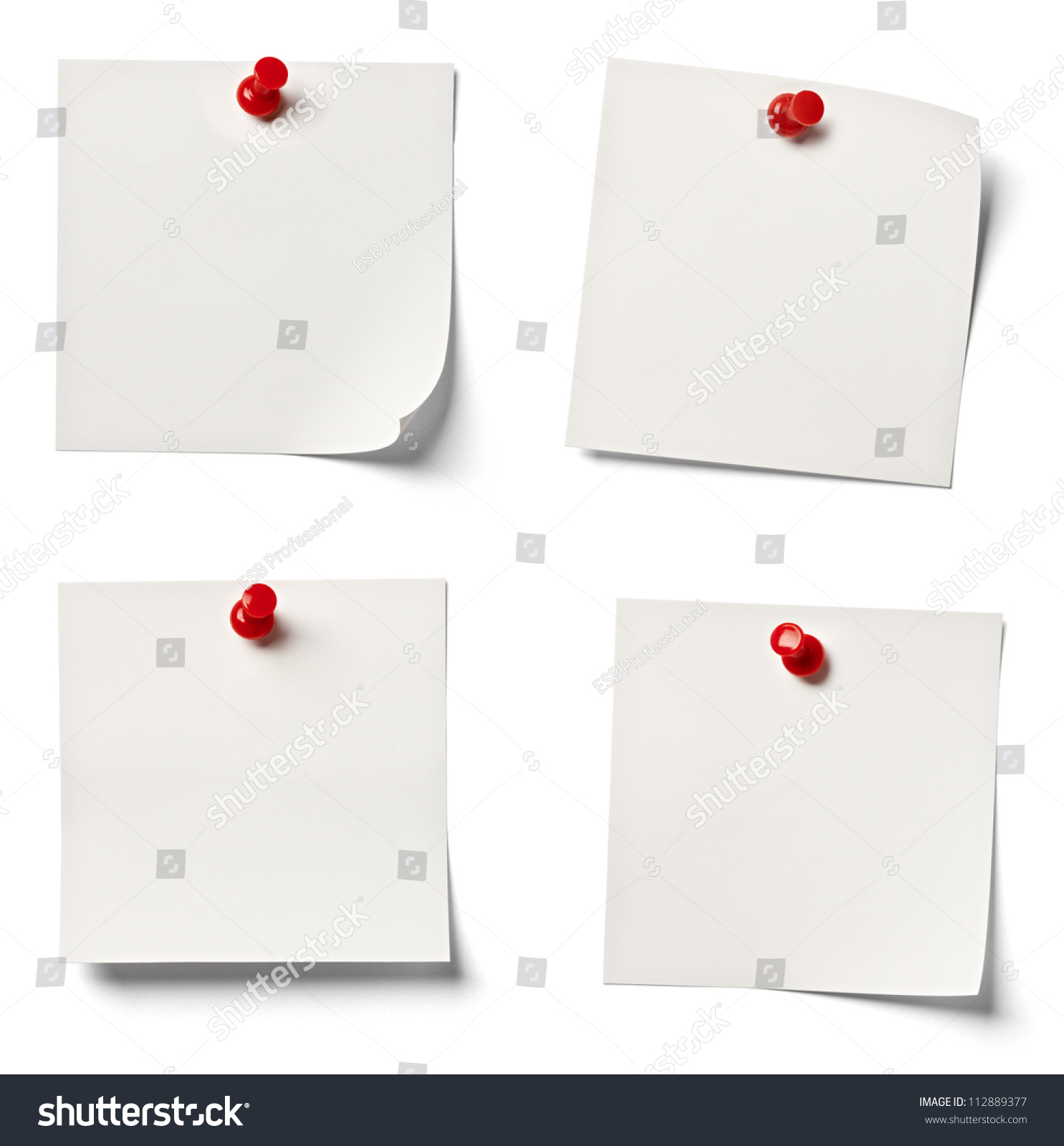 collection of  various white note papers on white background. each one is shot separately #112889377