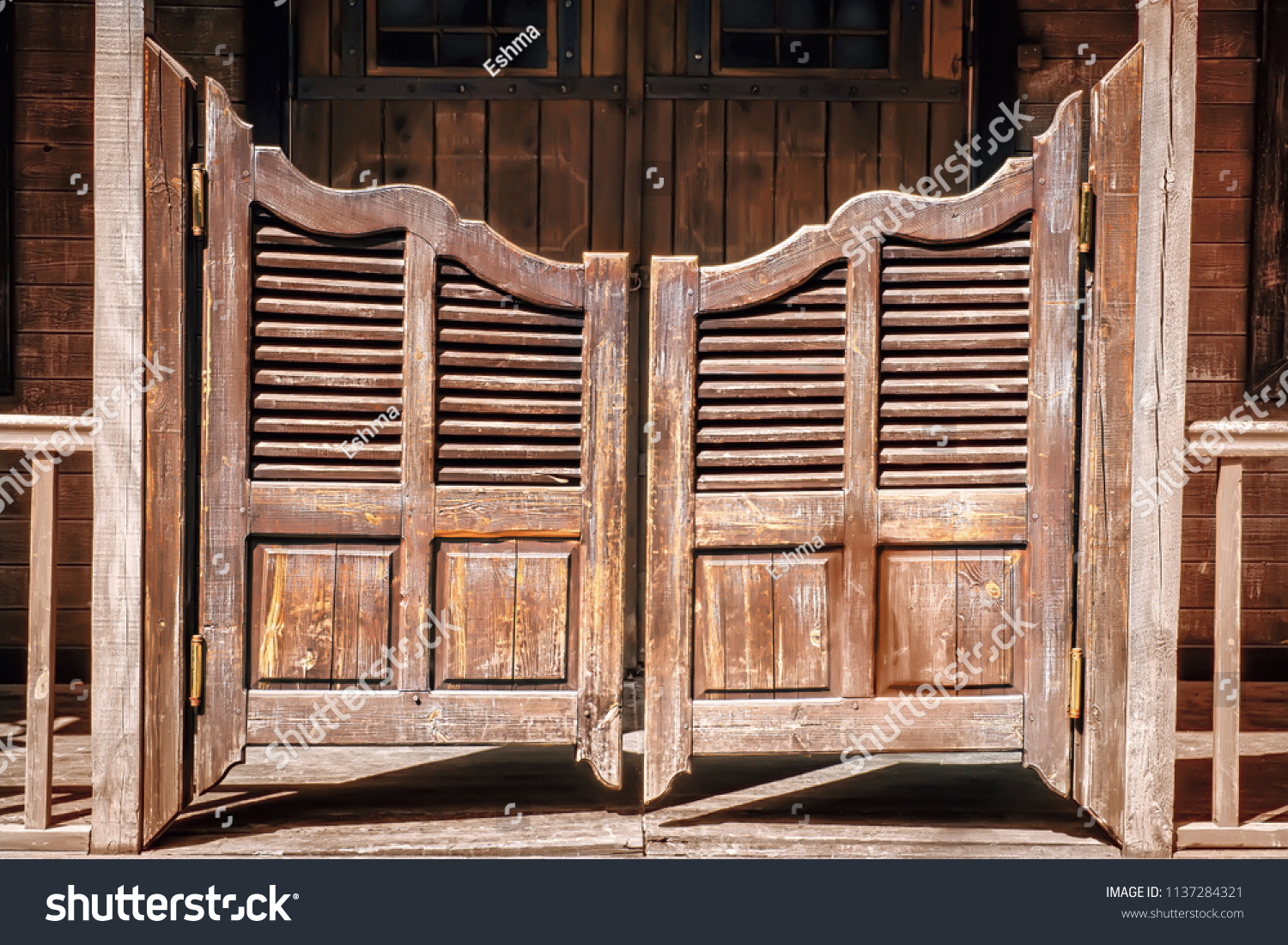 Old saloon entrance with swinging doors #1137284321