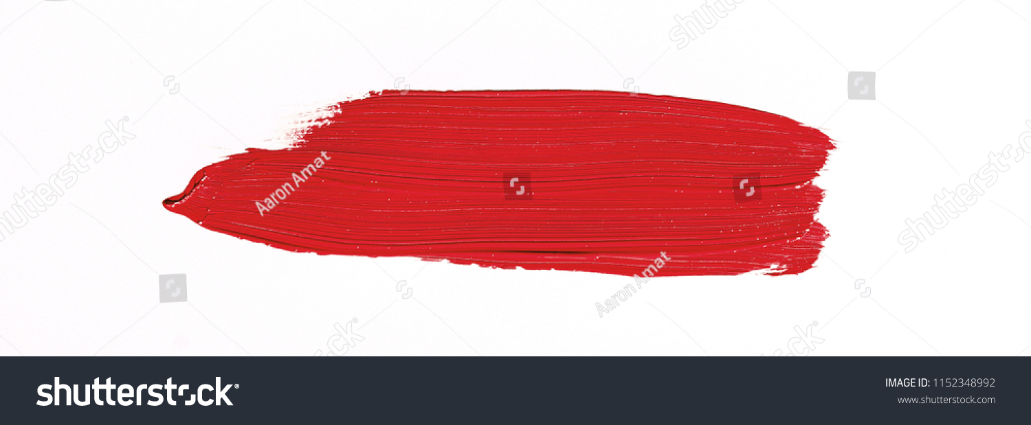 Red brush stroke isolated over white background #1152348992