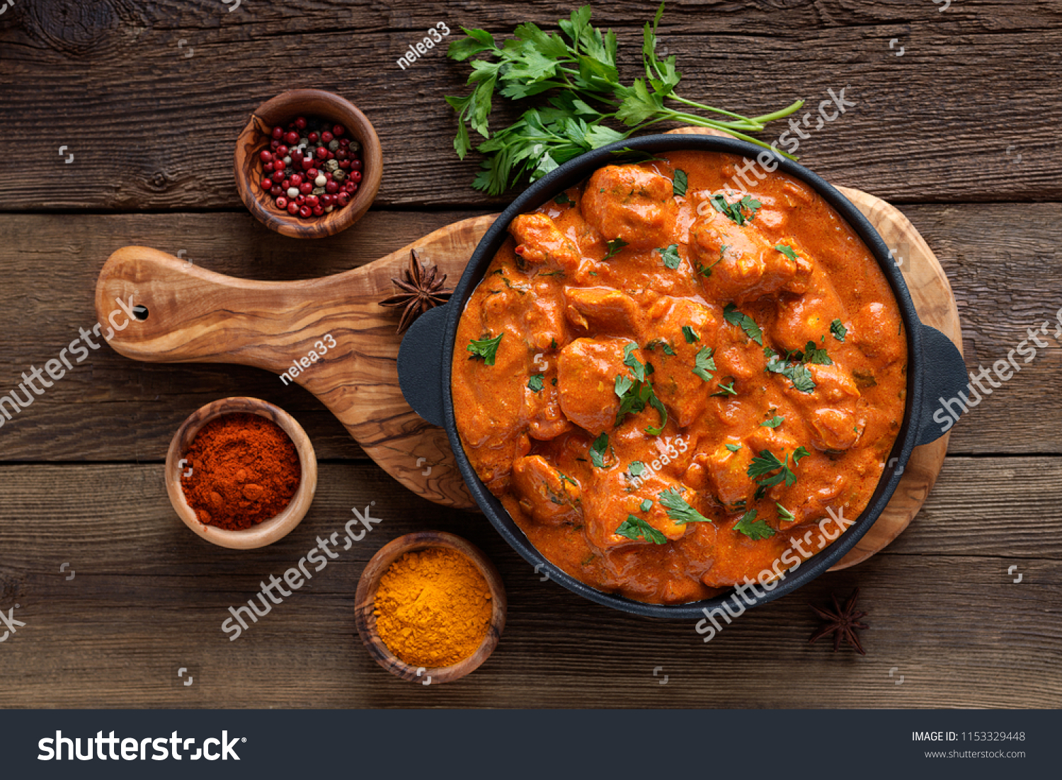 Tasty butter chicken curry dish from Indian cuisine. #1153329448