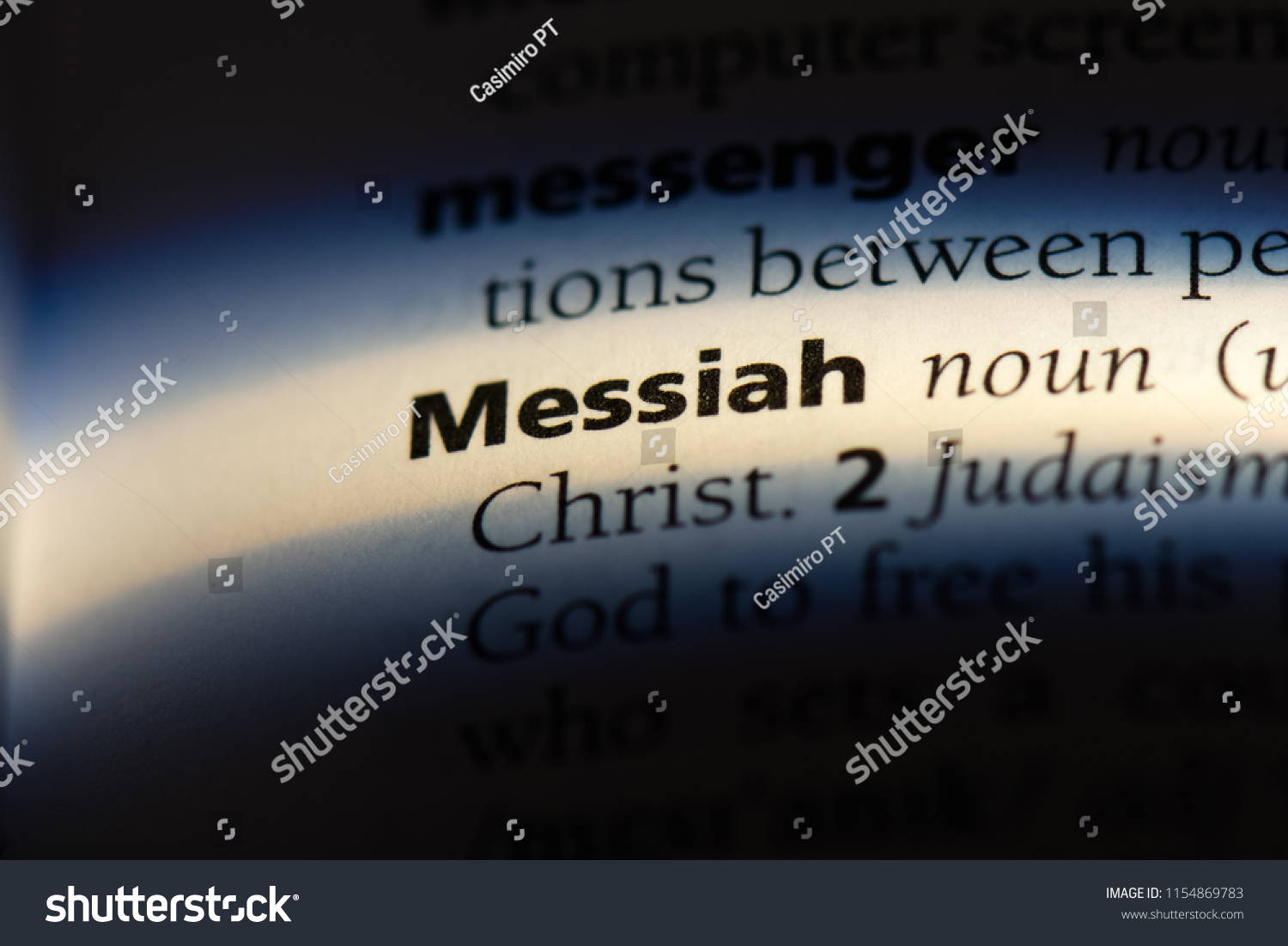 messiah word in a dictionary. messiah concept. #1154869783