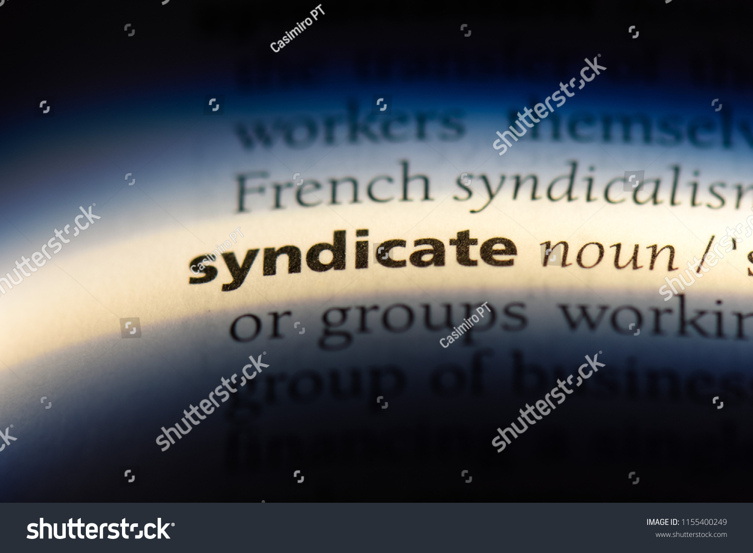 syndicate word in a dictionary. syndicate concept. #1155400249