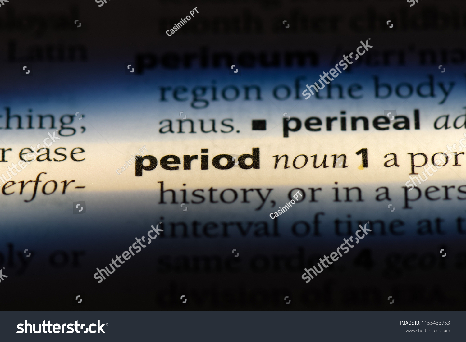 period word in a dictionary. period concept. #1155433753