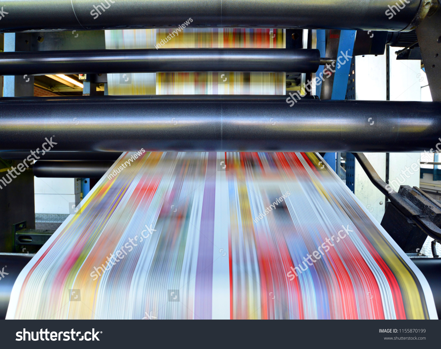 roll offset print machine in a large print shop for production of newspapers & magazines  #1155870199
