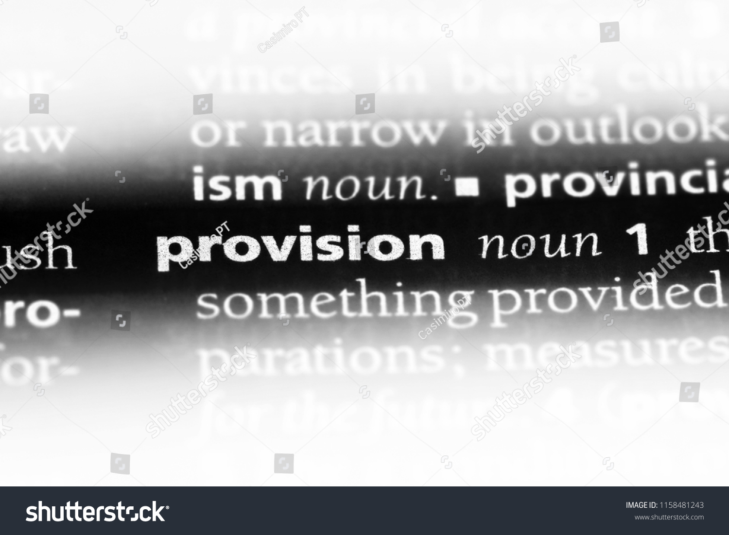 provision word in a dictionary. provision concept. #1158481243