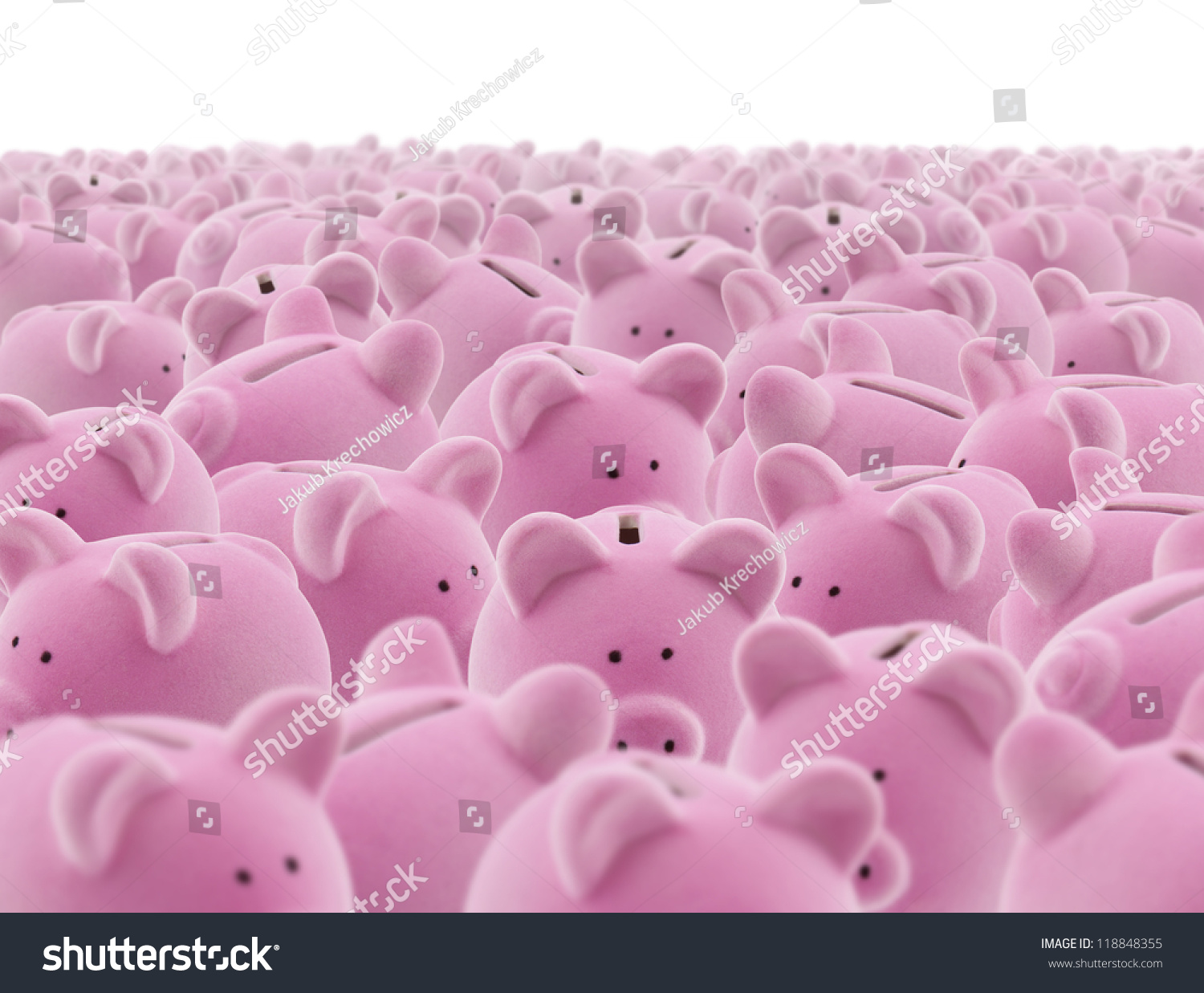 Large group of pink piggy banks #118848355