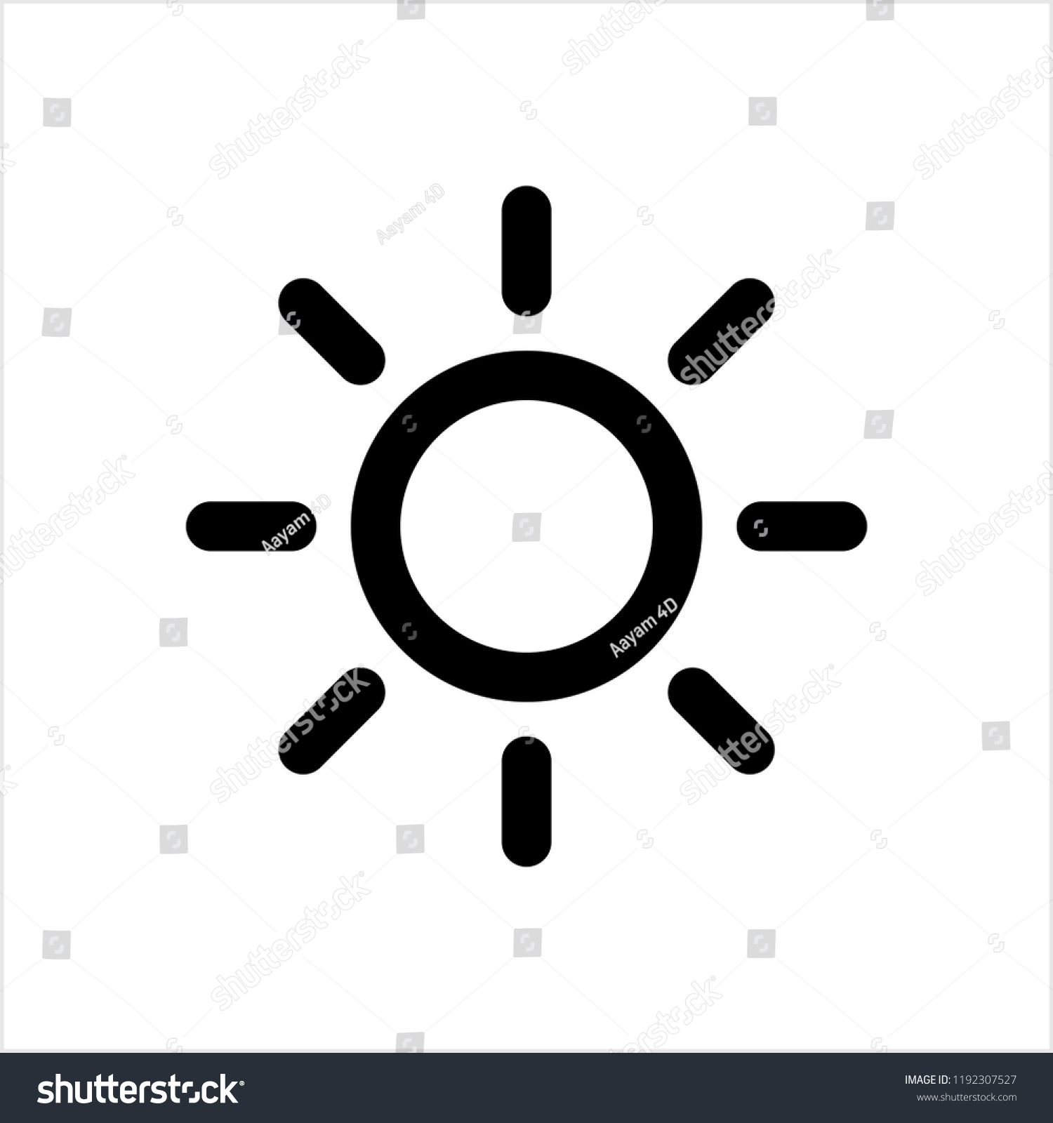 Brightness Icon, Intensity Setting Vector Art Illustration #1192307527