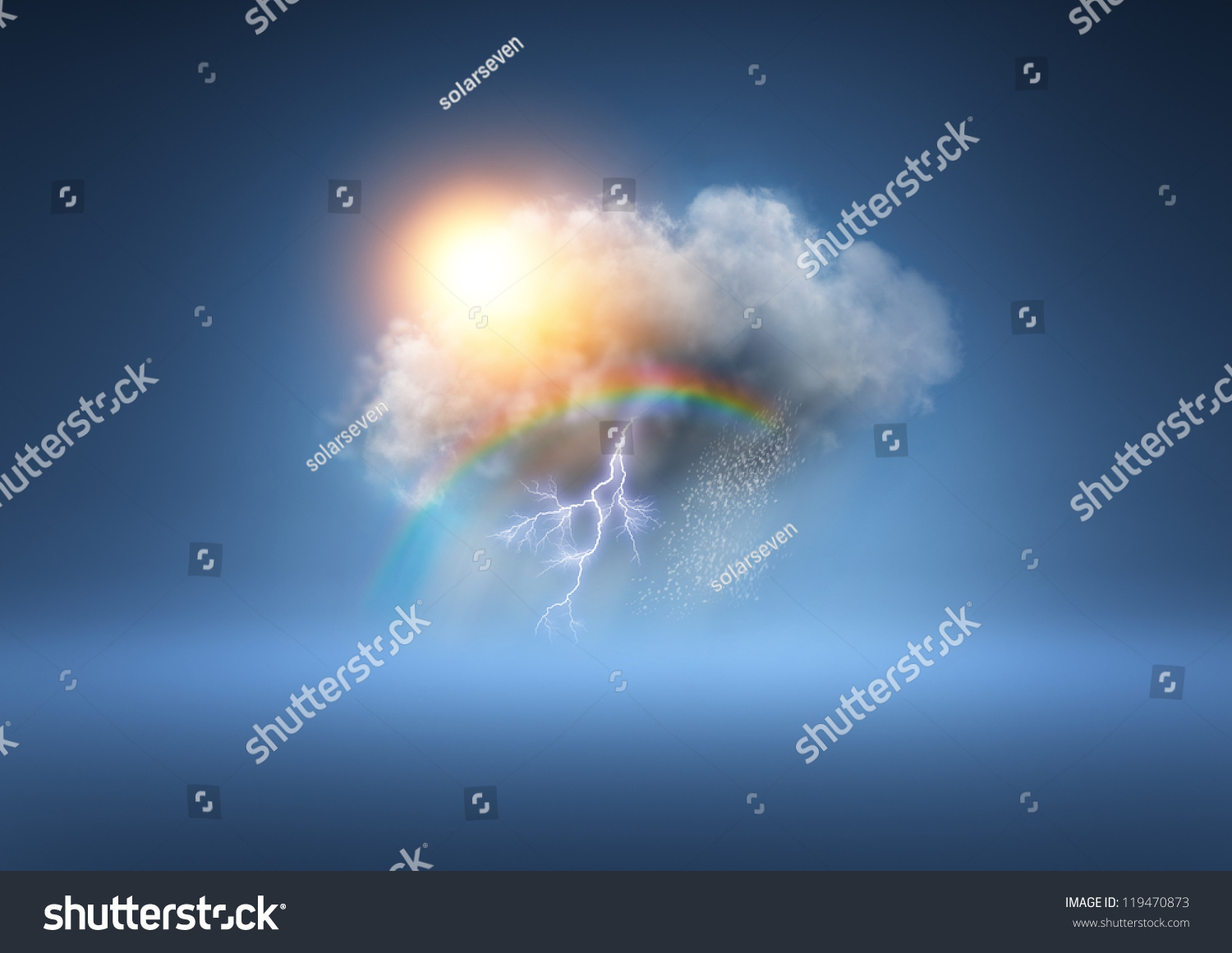 All Weather Cloud - A cloud with lots of weather elements! #119470873