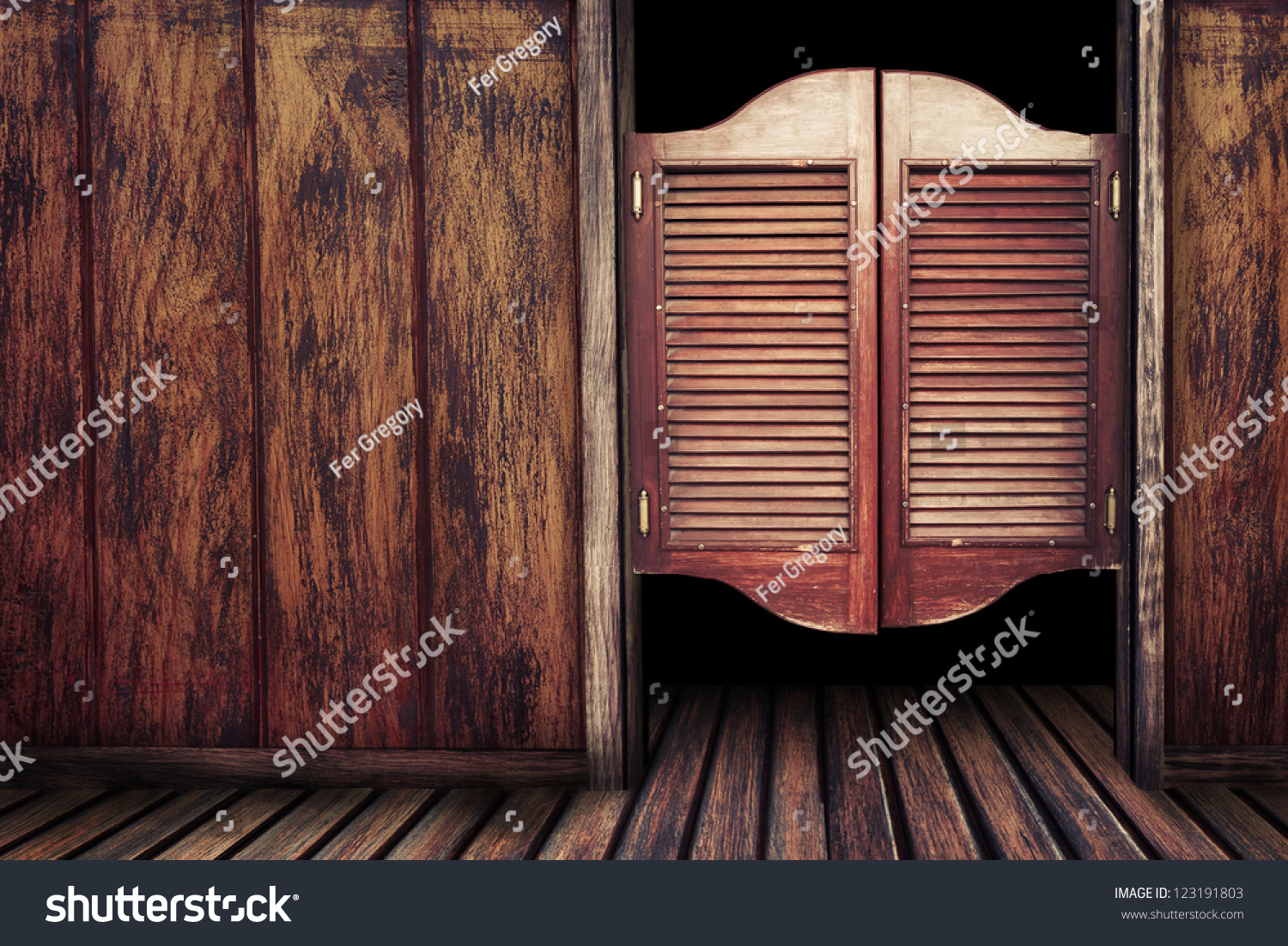 Old western swinging Saloon doors #123191803
