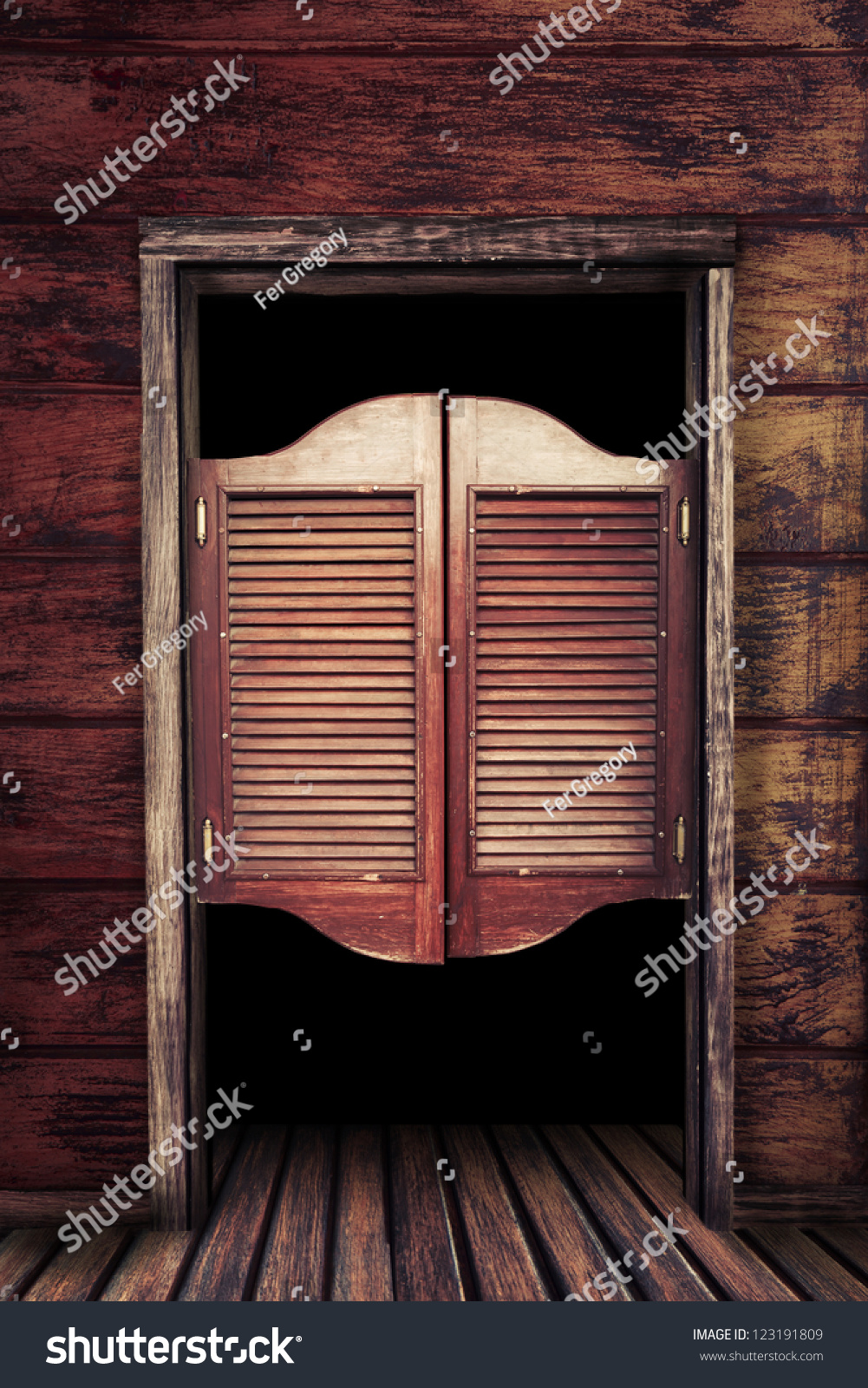Old western swinging Saloon doors #123191809