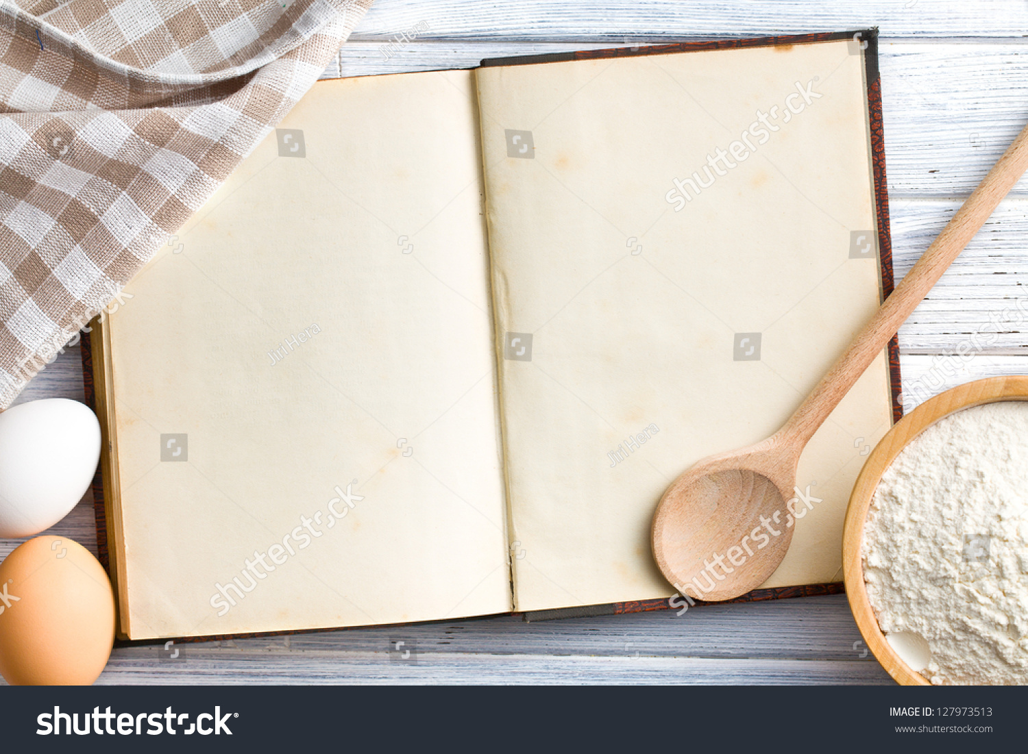 the old blank recipe book #127973513