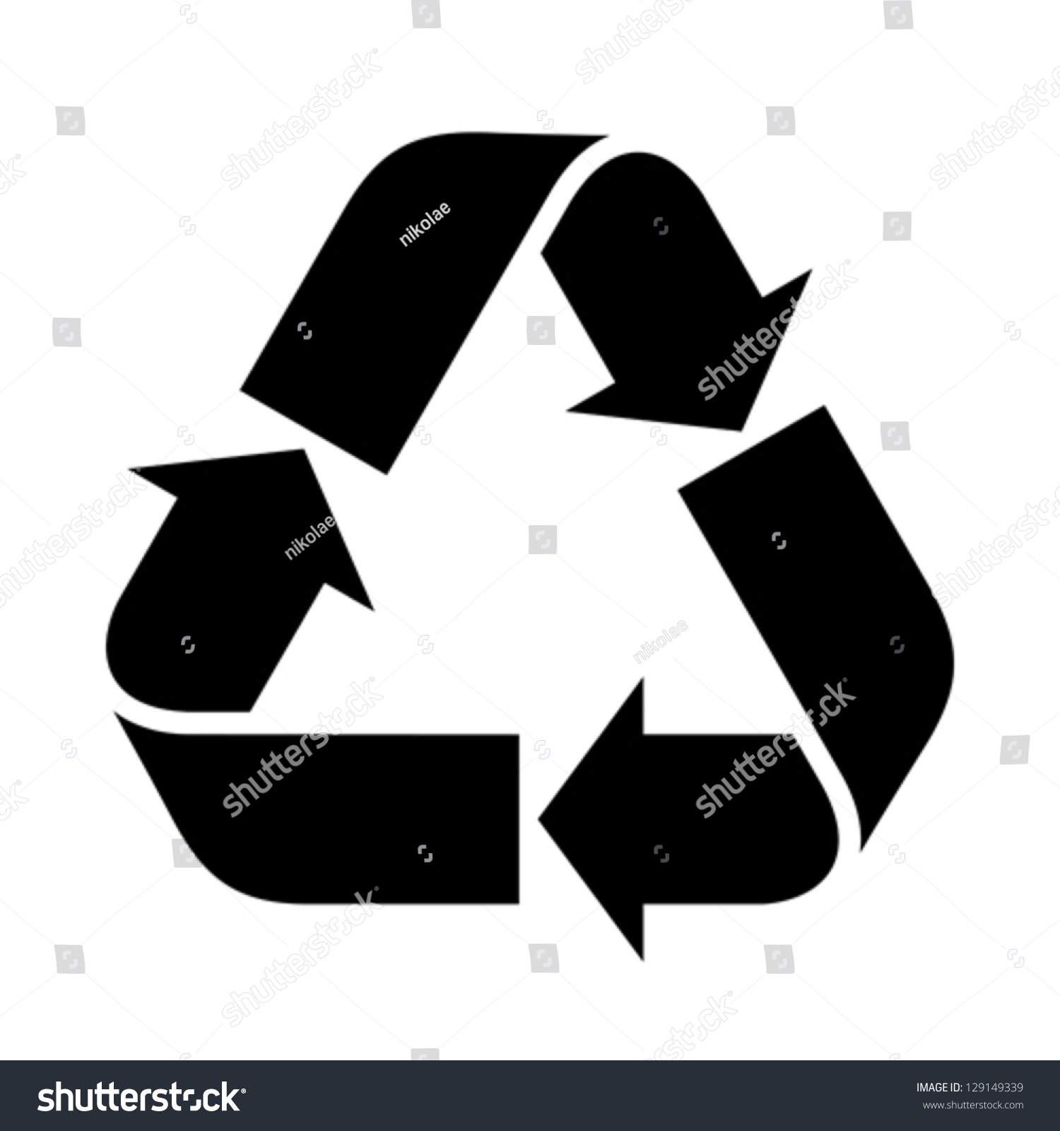 Recycle sign isolated on white background #129149339