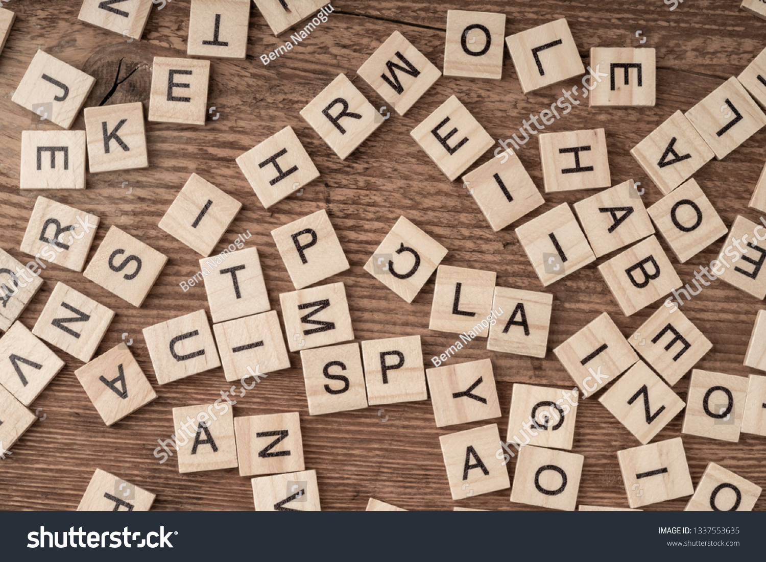 alphabets on wooden cubes as a background #1337553635