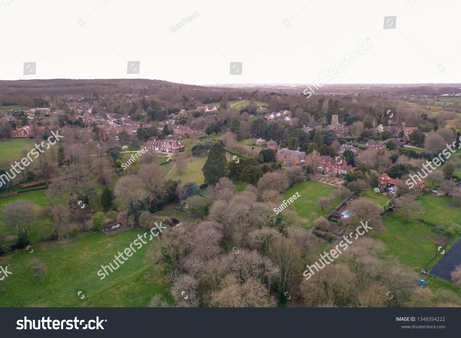 Aerial view of Aspley Guise village, Milton Keynes #1349354222