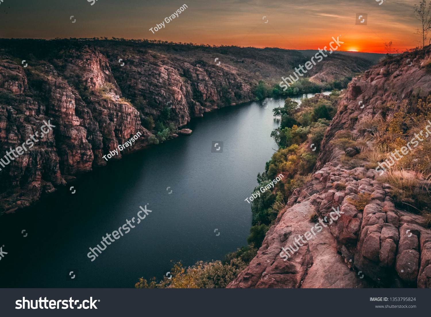 Sunrise at Nitmiluk gorge, Katherine, Northern Territory Australia #1353795824