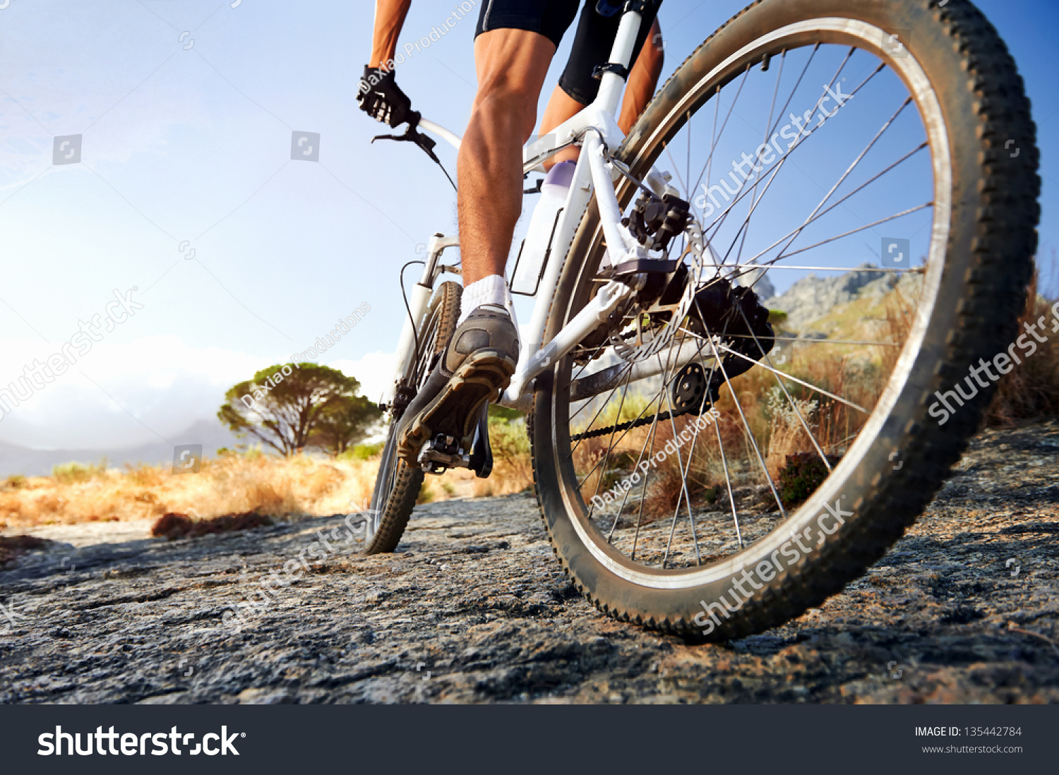 Extreme mountain bike sport athlete man riding outdoors lifestyle trail #135442784