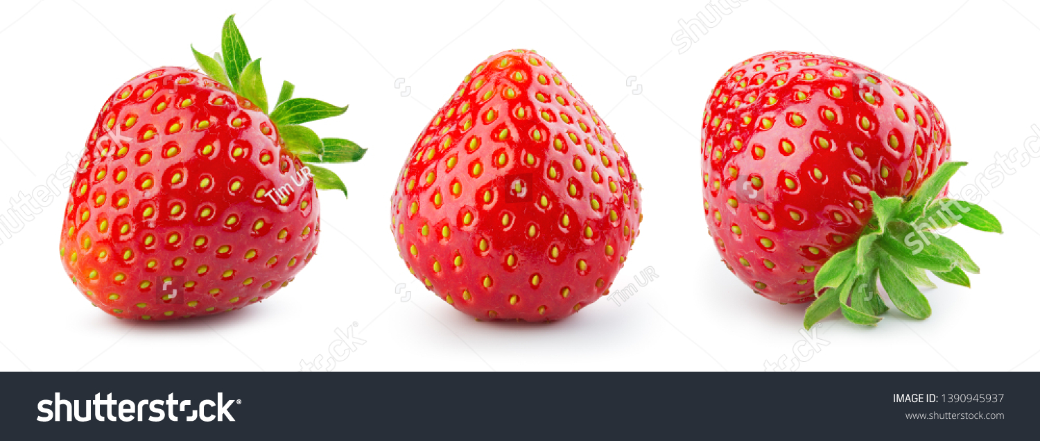 Strawberry isolated. Strawberries on white. Collection. #1390945937