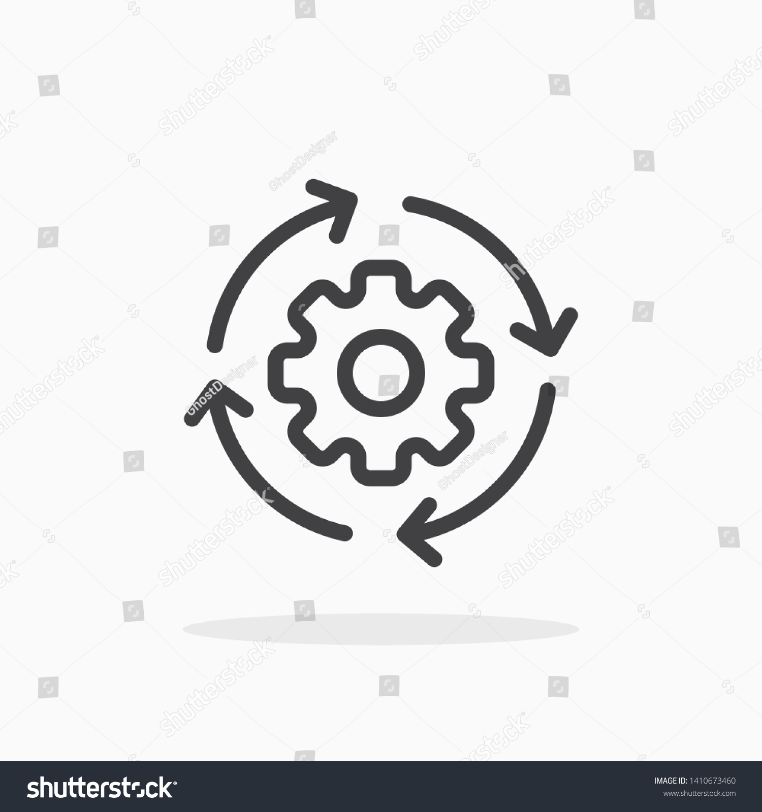 Workflow icon in line style. For your design, logo. Vector illustration. Editable Stroke. #1410673460
