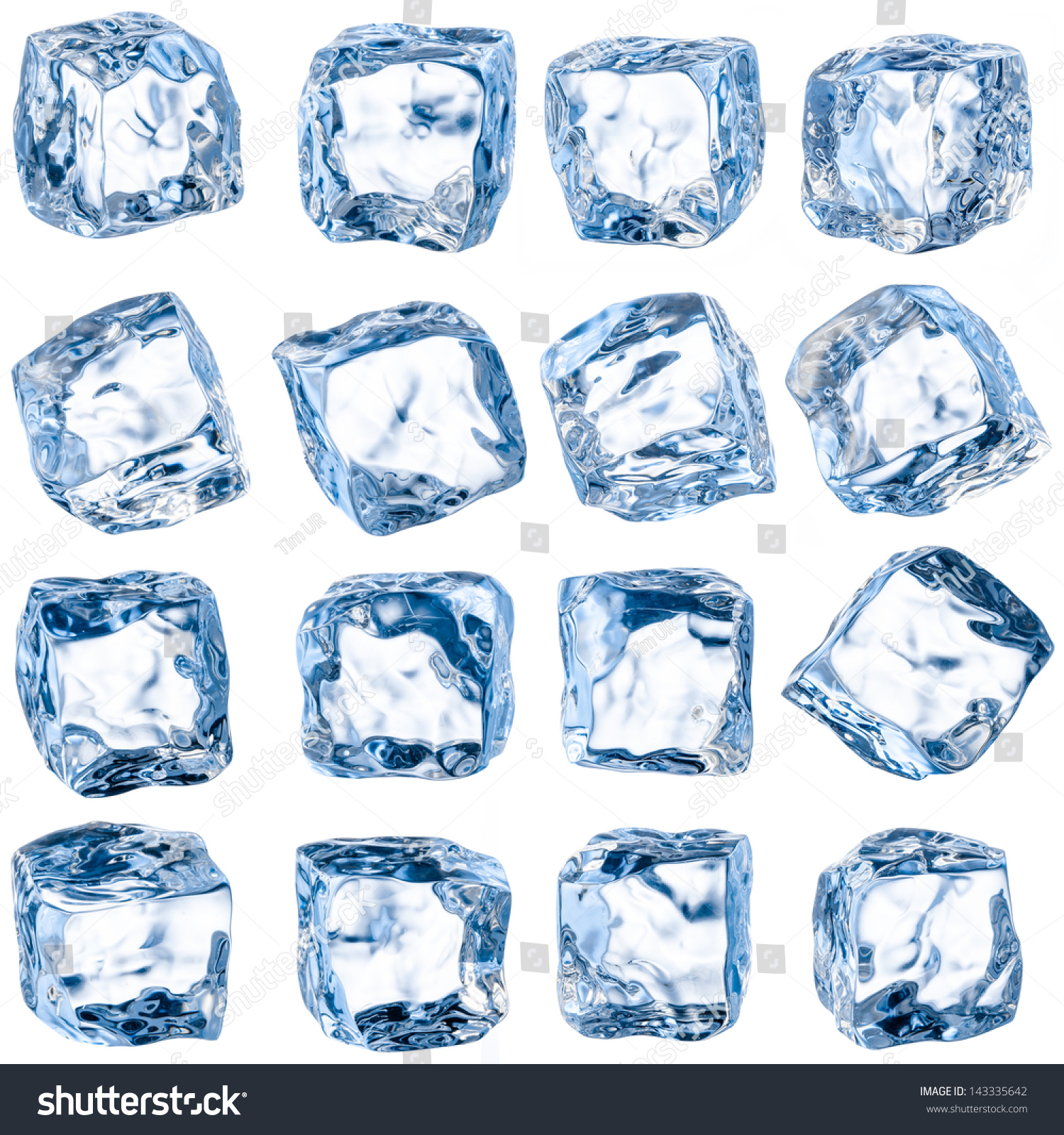 Cubes of ice on a white background. With clipping path #143335642