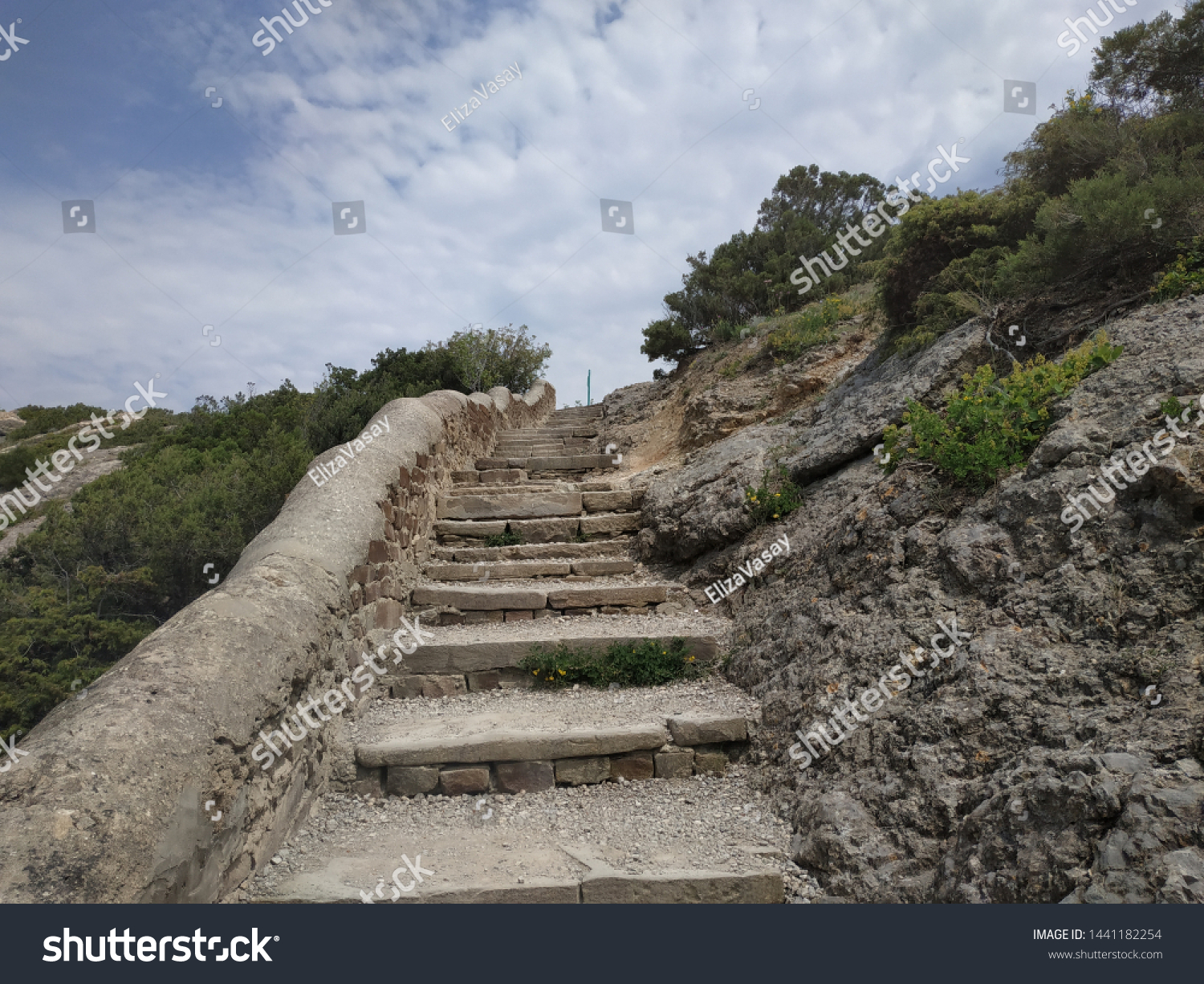 stone stairs in the mountains #1441182254
