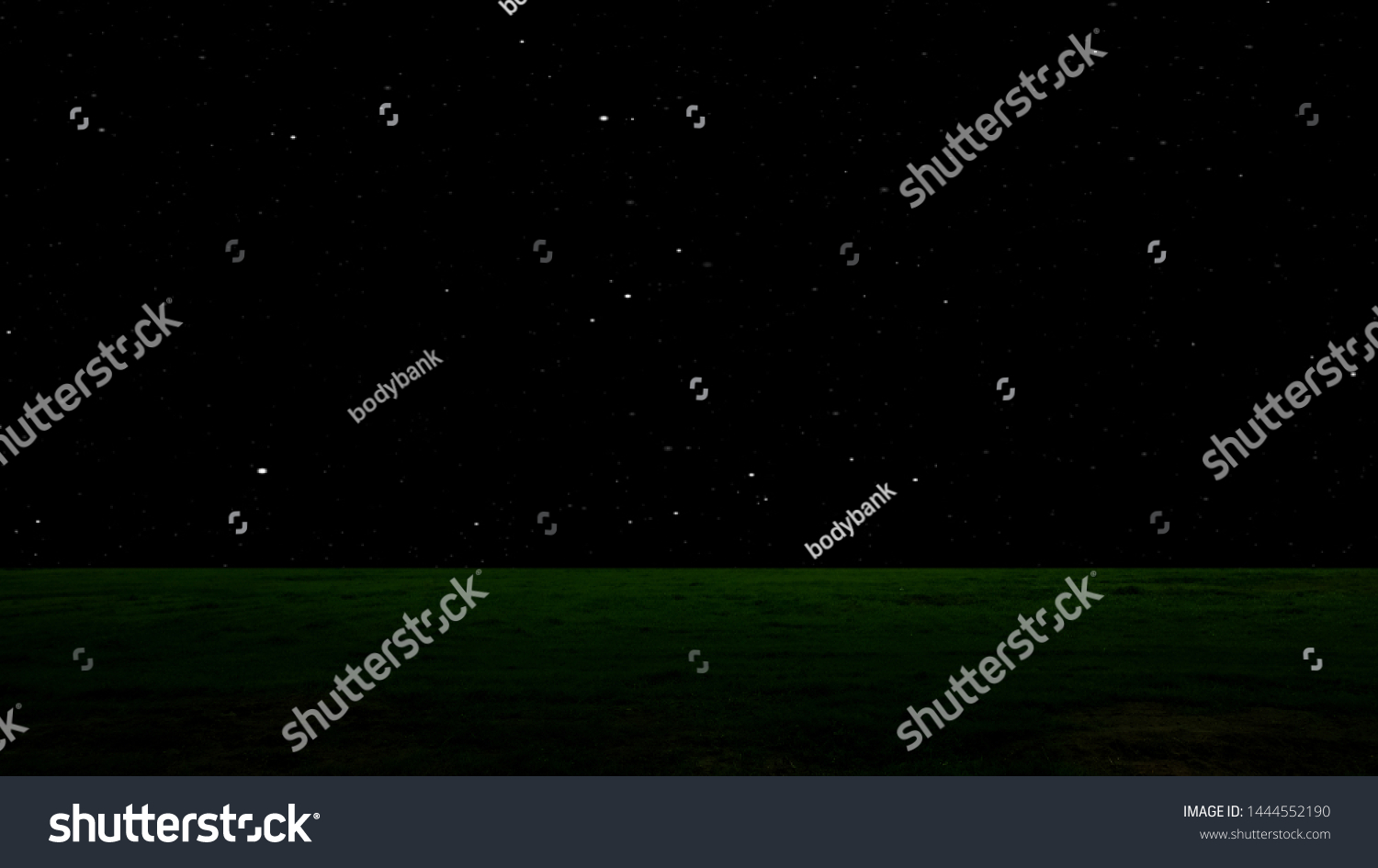 Night background, meadow and night sky #1444552190