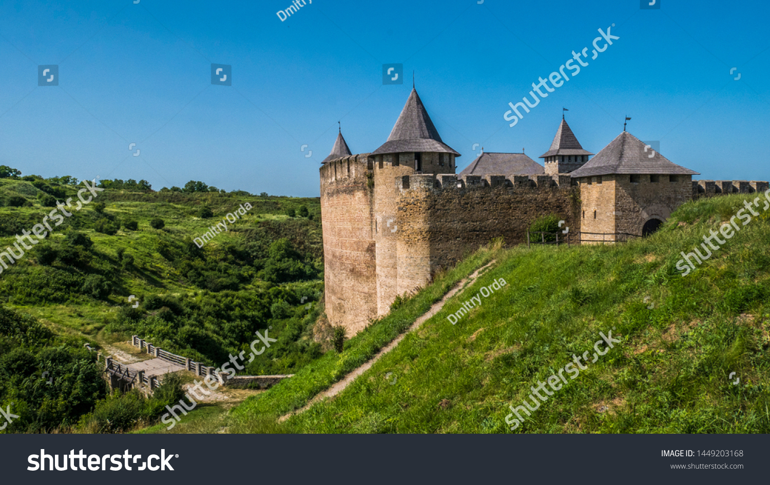 
defensive walls of the Khotyn fortress #1449203168