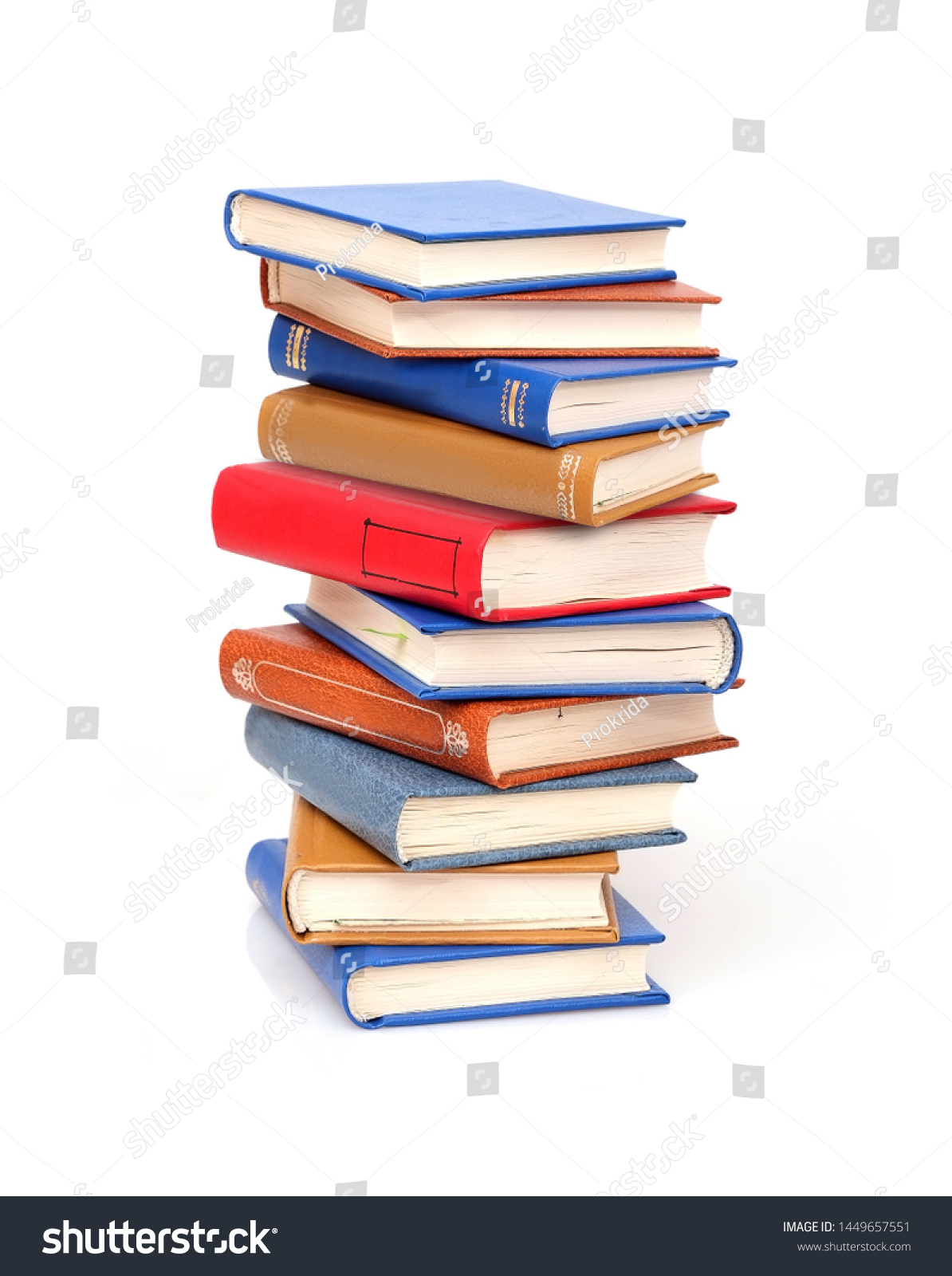 Stack of books isolated on white background	 #1449657551