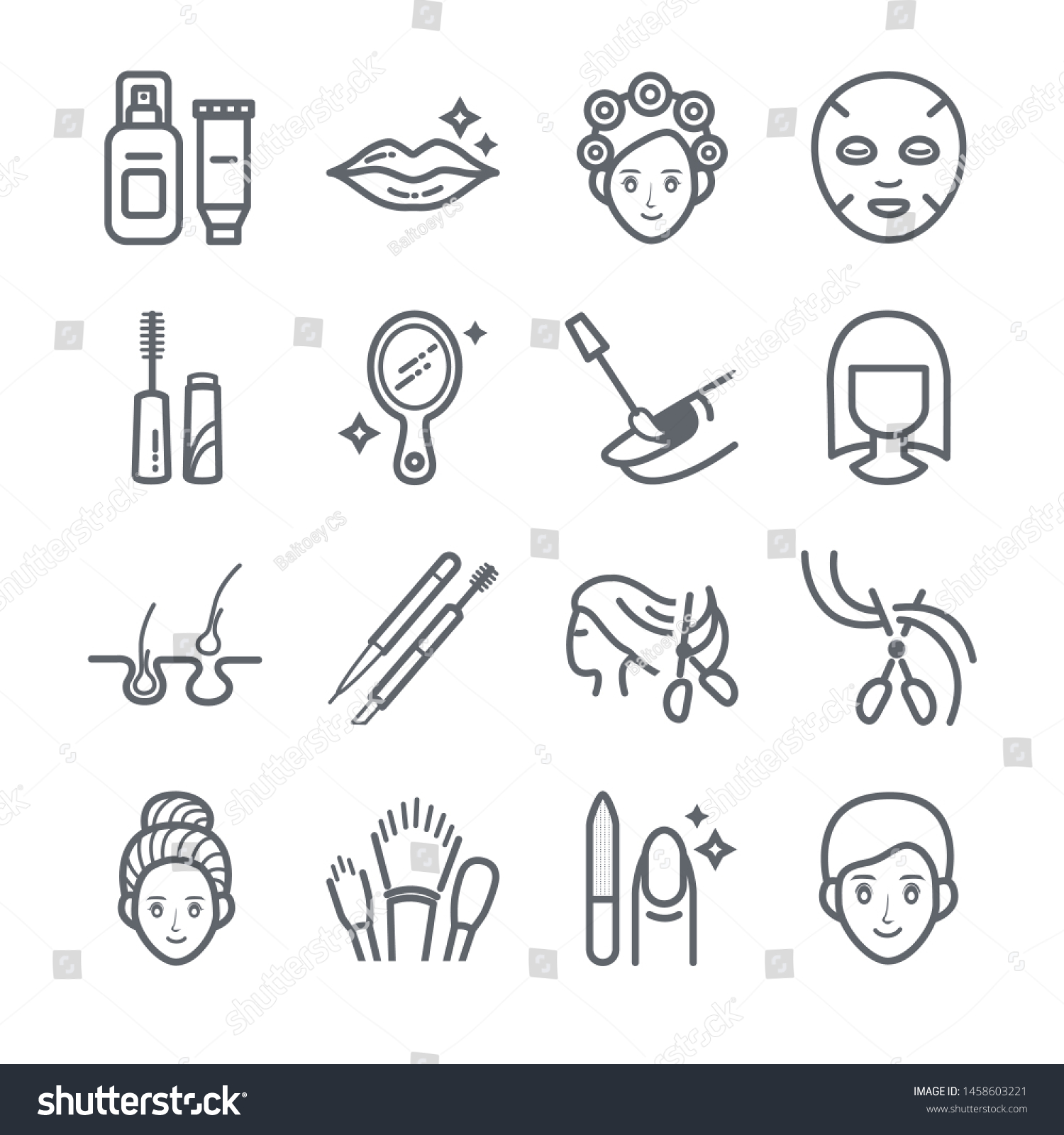 The Beauty vector icons set #1458603221