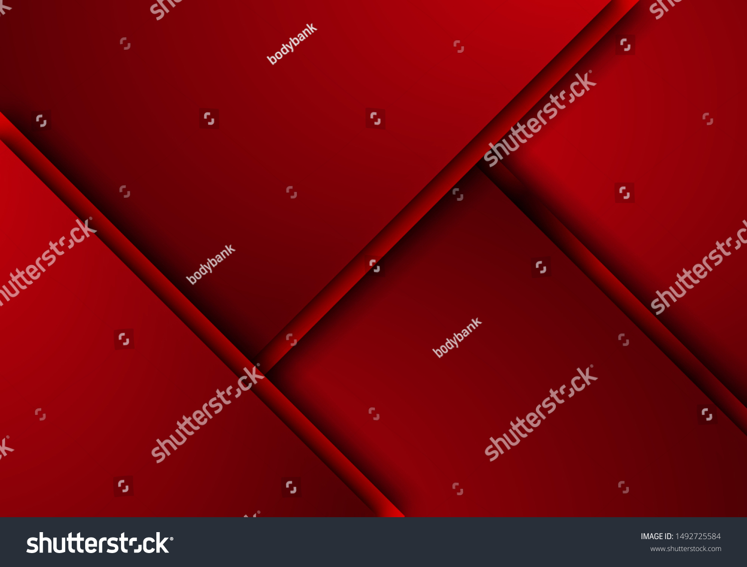 Red abstract background vector with geometric design. Vector illustration for business presentation #1492725584
