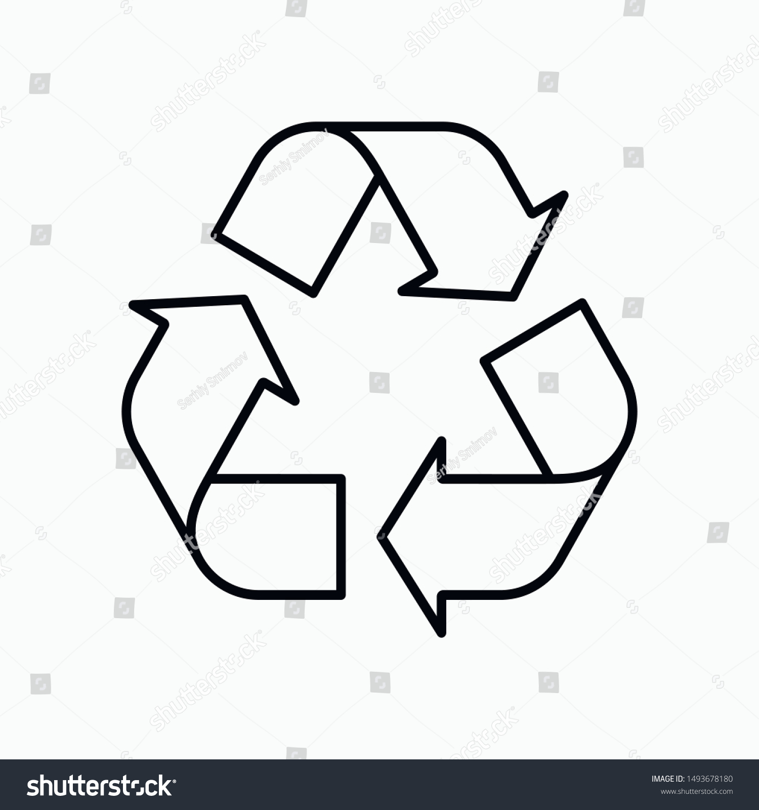 Recycling icon vector technology symbol #1493678180