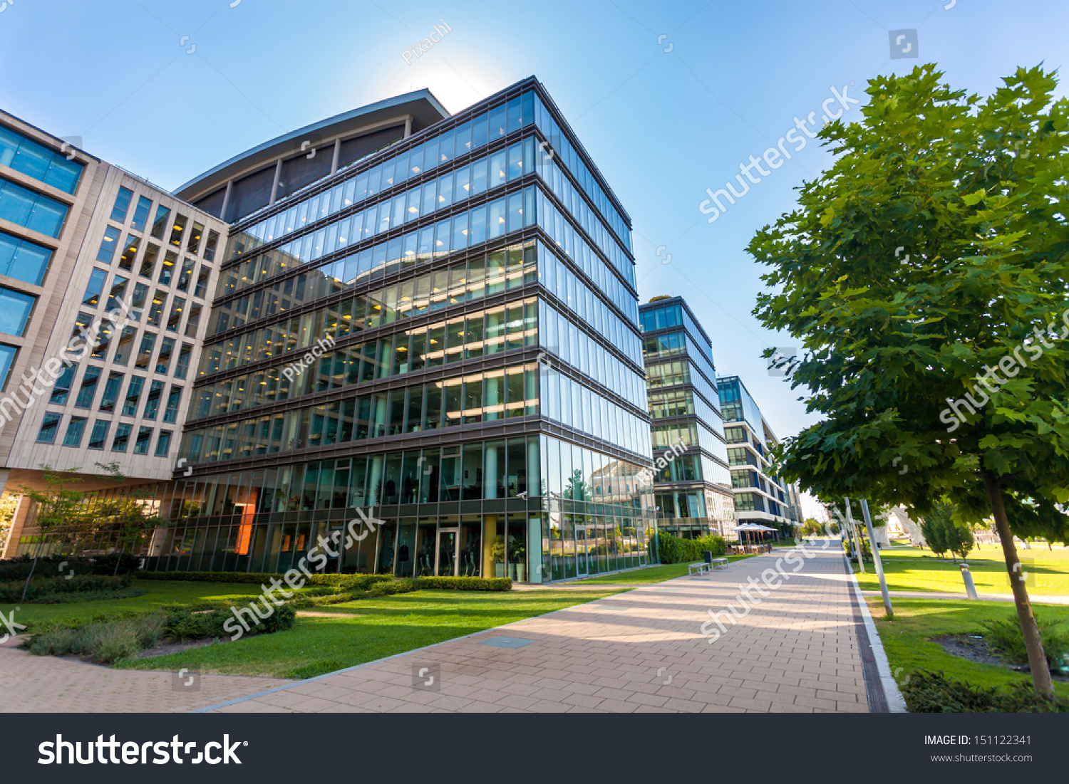 Alley with office buildings in modern Budapest area #151122341