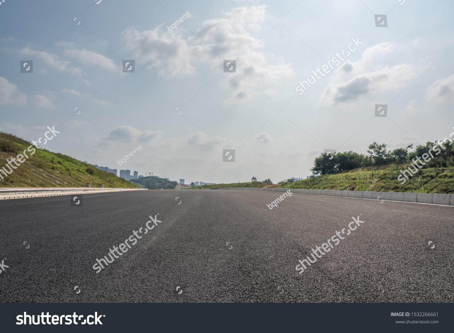 Outdoor asphalt road low angle perspective view background #1532266661