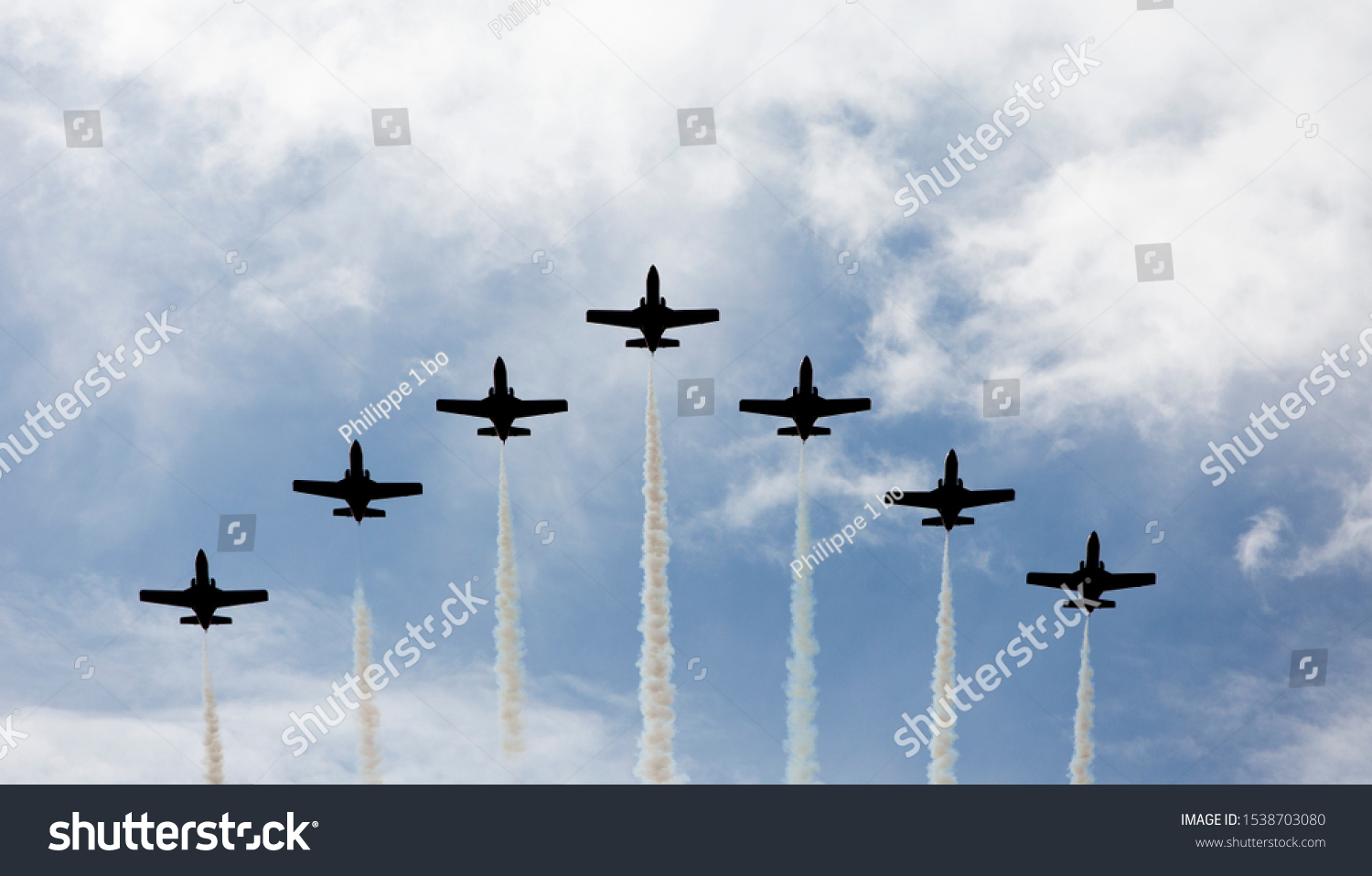 "Aguila air patrol" in Exhibition and Air parade in the sky of Madrid, Spain #1538703080